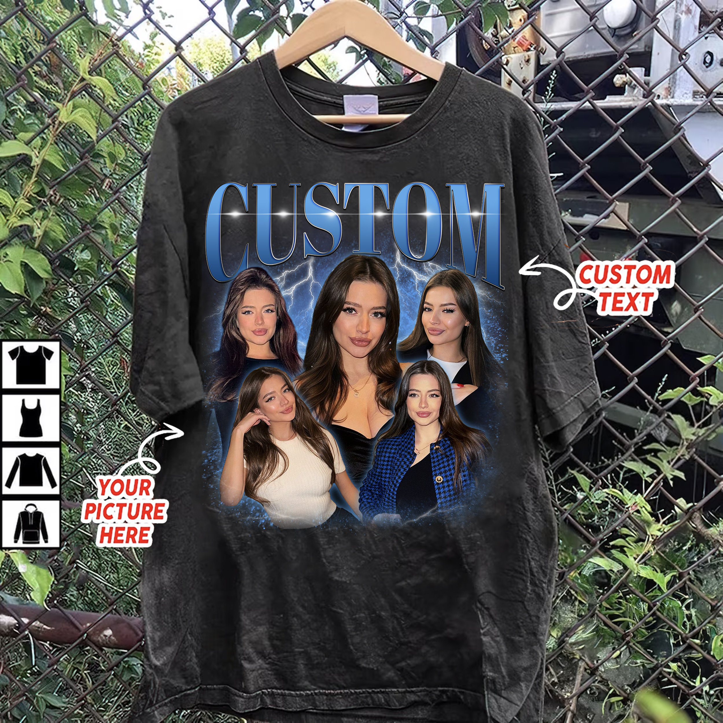 Custom Bootleg Shirts | Retro Rap Sweatshirt | Custom GF Tee | 90s Design image 1