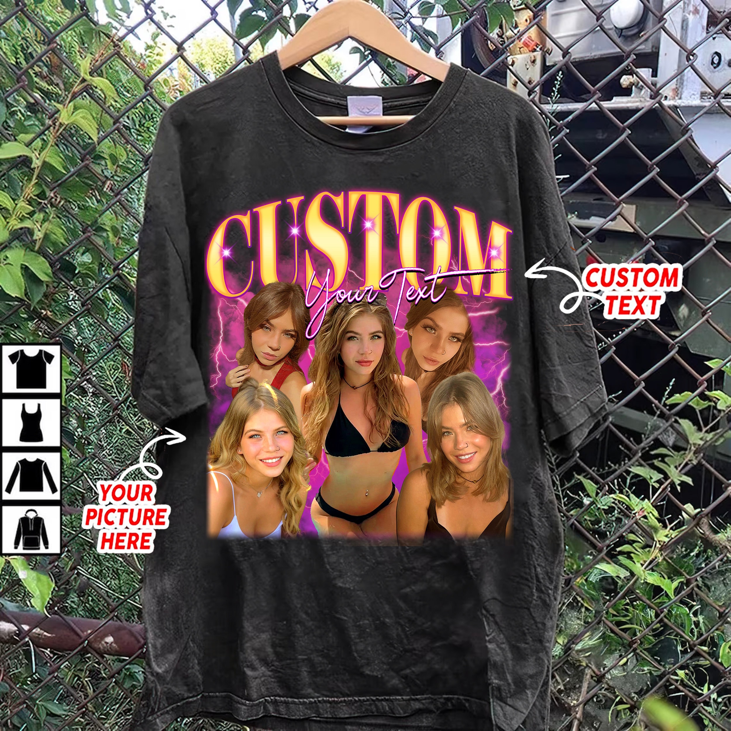 Custom Bootleg Shirts | Retro Rap Sweatshirt | 90s Photo Design image 1