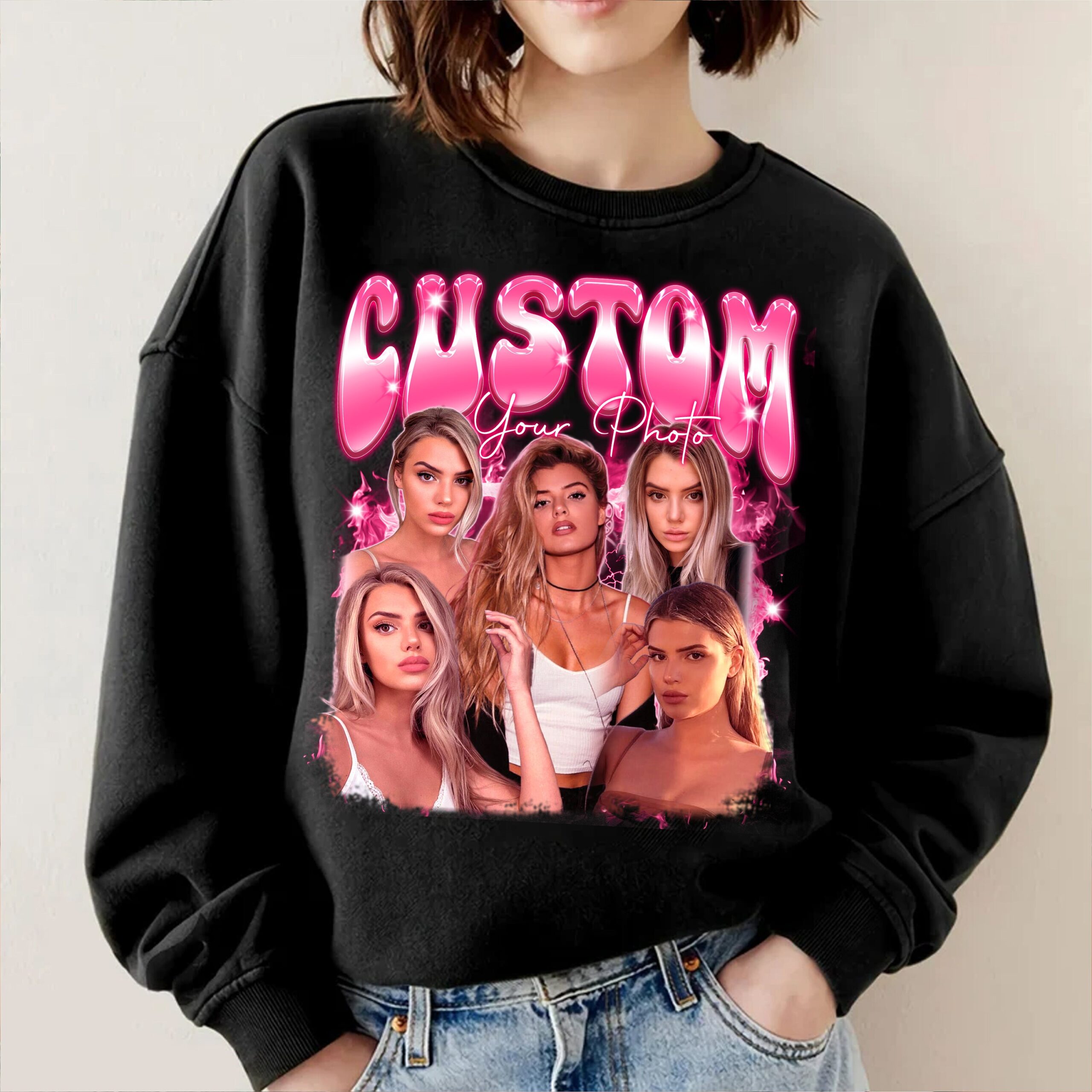 Custom Bootleg Shirts | Retro Girlfriend Sweatshirt | 90s Photo Design image 2