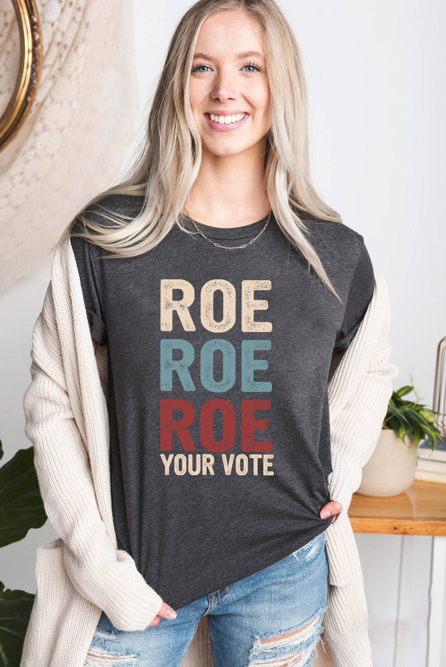 Roe Roe Roe Your Vote Shirt Protest Equality Tee Human Rights Activist image 0