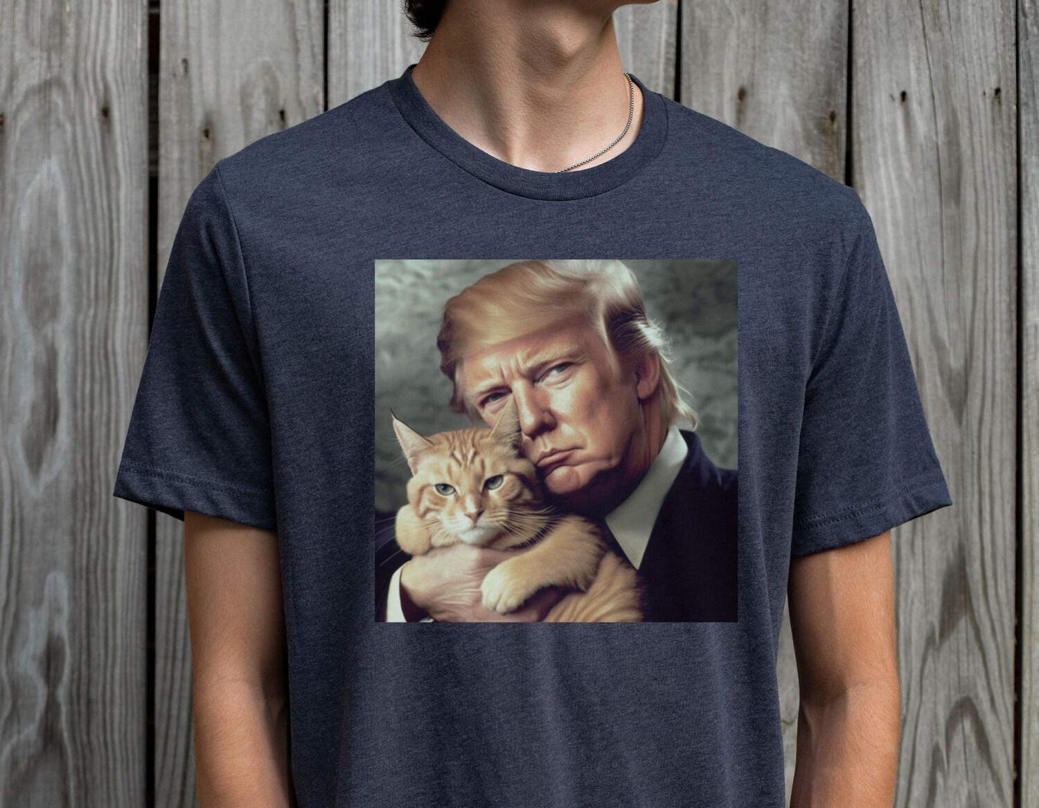 Trump and Cat Funny Political Humor Tee Novelty Shirt image 3