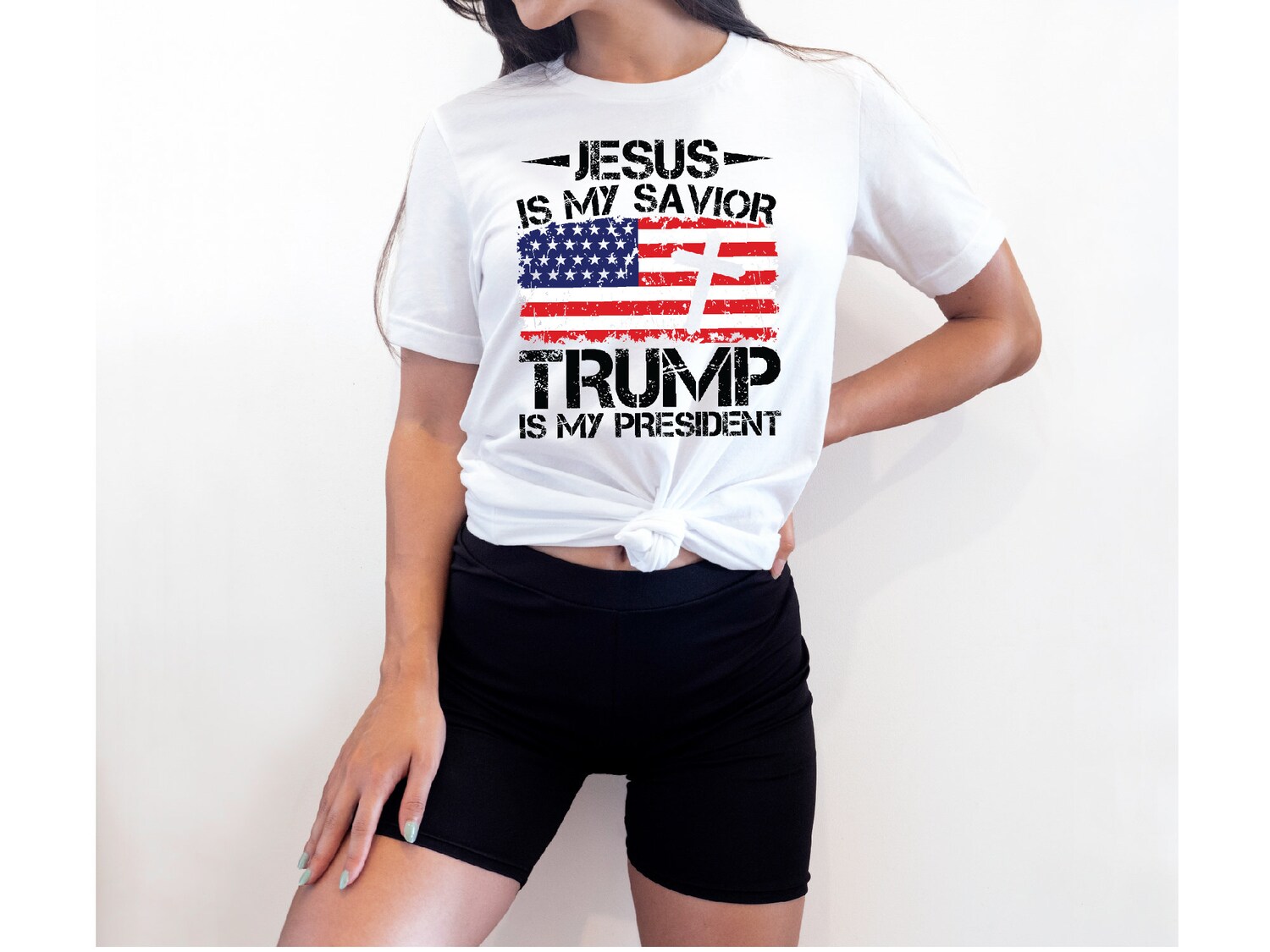 Jesus is My Savior Trump is My President Shirt Trump 2024 MAGA Religious Shirt image 5