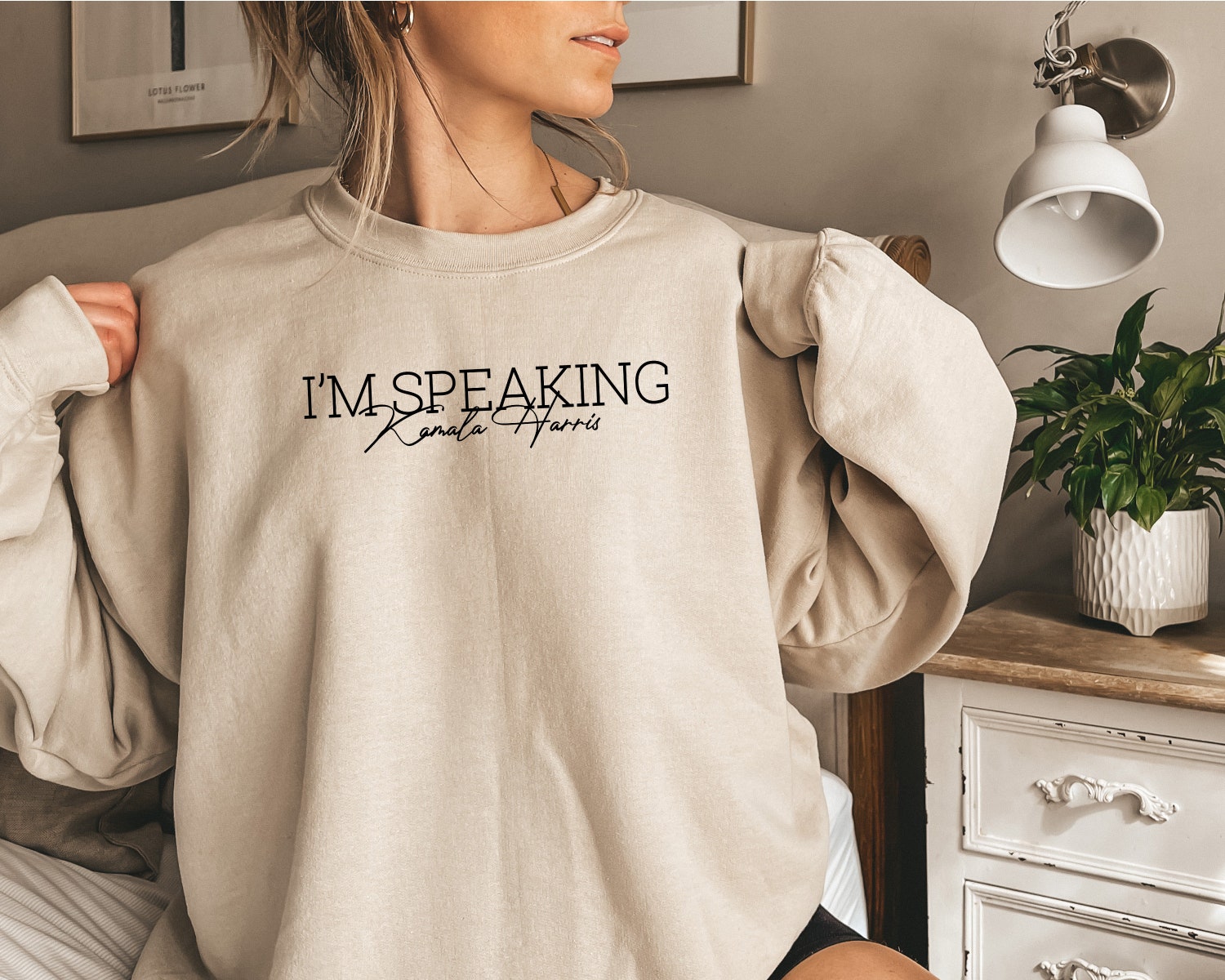 Kamala Harris I'm Speaking Sweatshirt Hoodie Women Empowerment Crewneck Feminism Sweater image 0