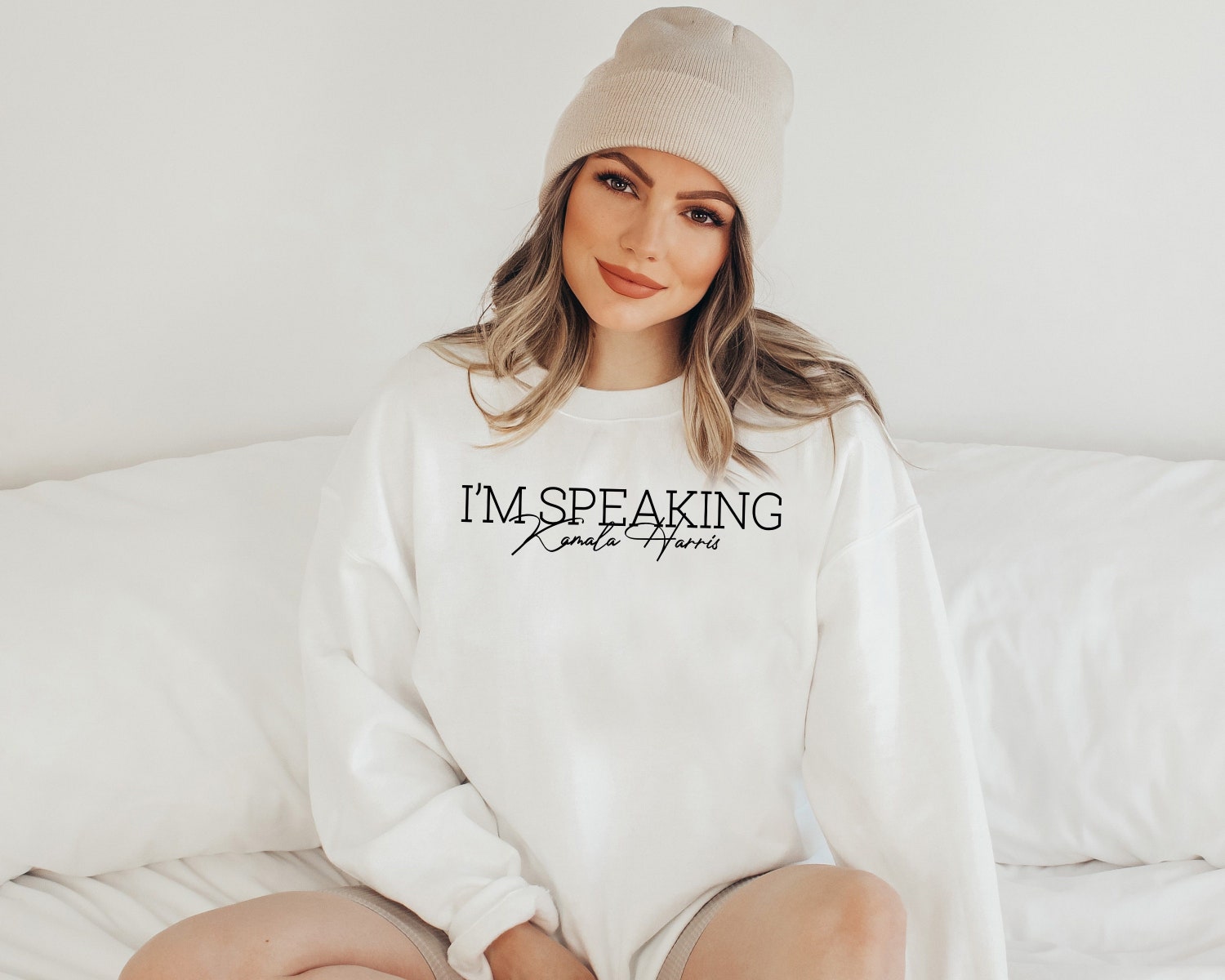 Kamala Harris I'm Speaking Sweatshirt Hoodie Women Empowerment Crewneck Feminism Sweater image 1