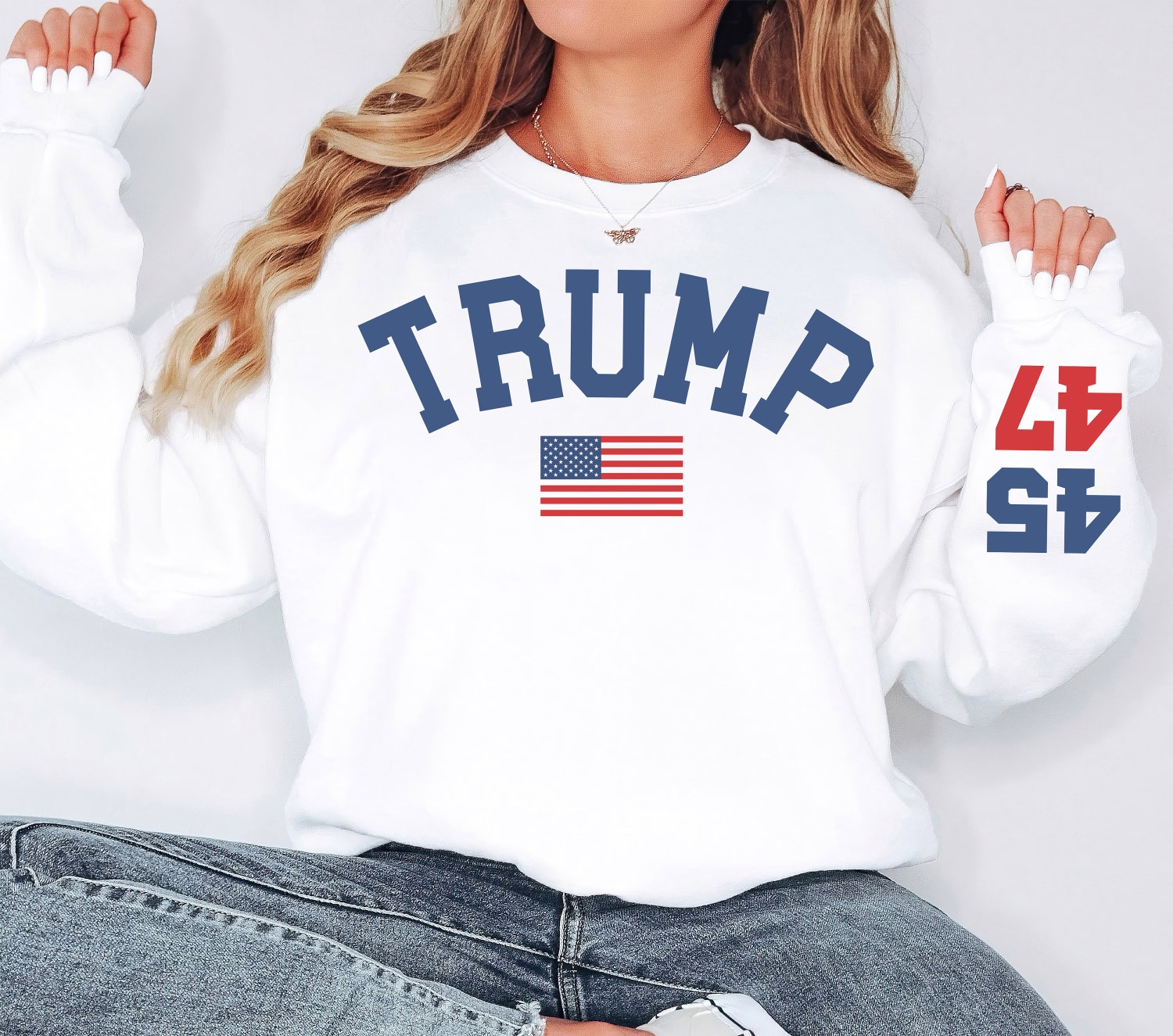 Trump 47 Crewneck Sweatshirt Trump Train 2024 Donald Trump 47th President Shirt image 3