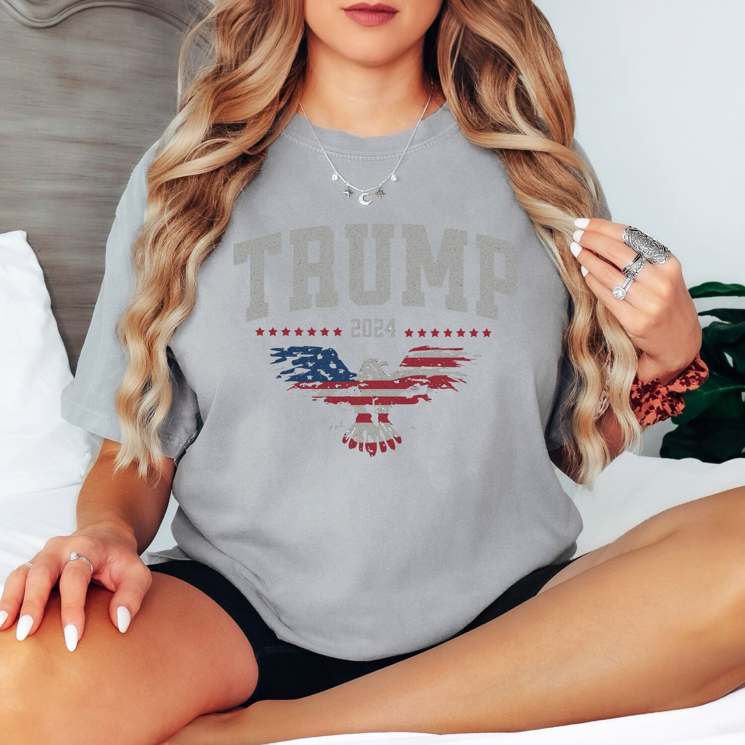 Trump 2024 MAGA American Flag T-Shirt Patriotic Pro America Republican Shirt image 7