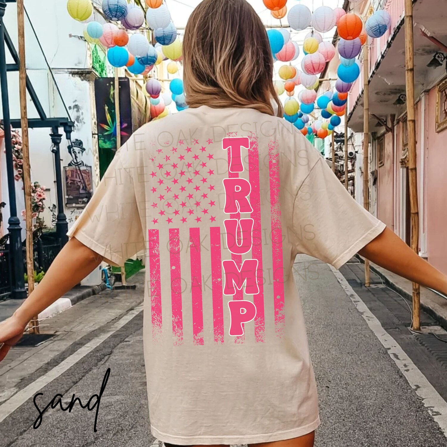 Trump 2024 Pink American Flag MAGA Election Shirt Patriotic Republican image 1