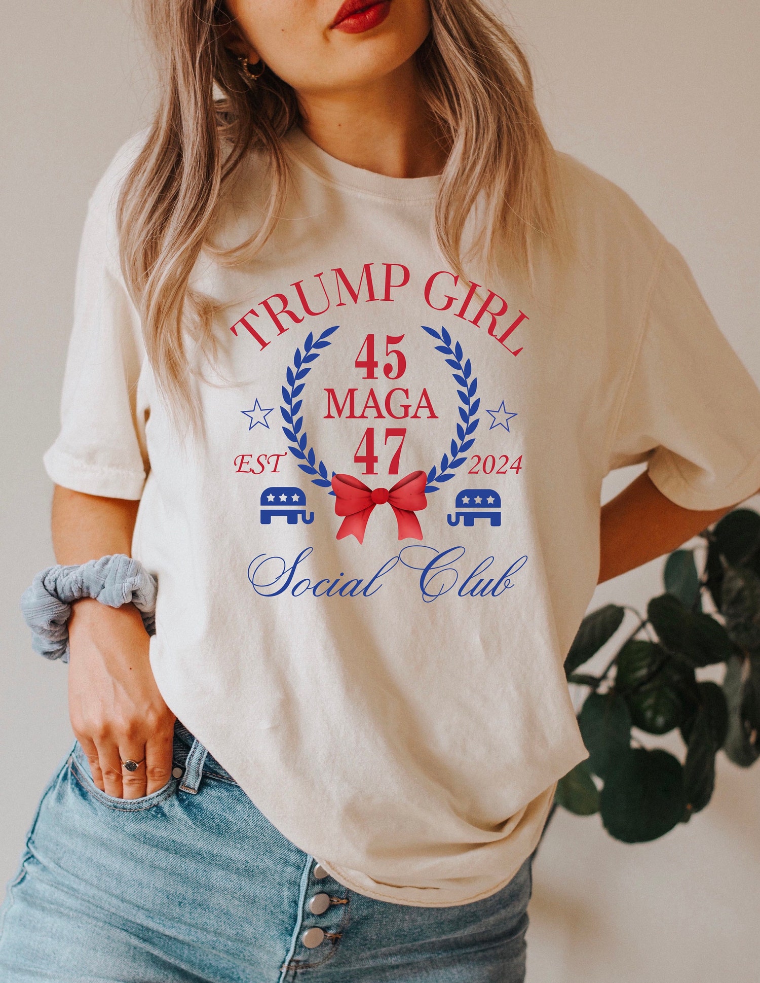 Trump Girl Social Club Tee Save America 2024 Conservative Gift MAGA Patriot Pro Trump Shirt image 0