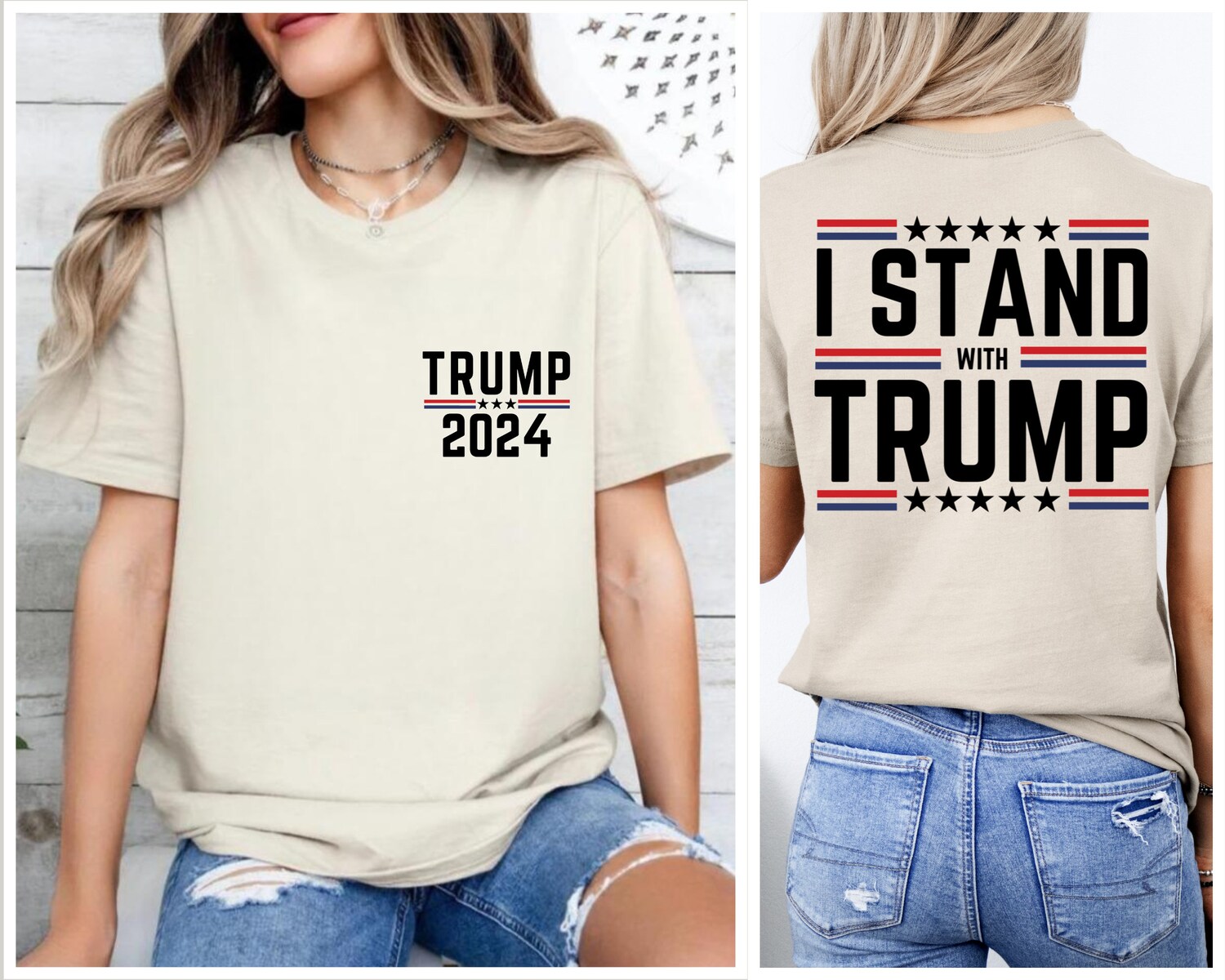 Trump 2024 Stand With Trump Shirt MAGA Support President Election Trump Lovers Republicans Shirt image 2