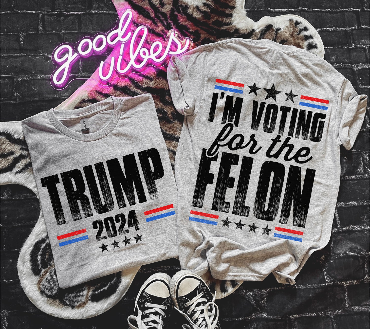 Trump 2024 I'm Voting For The Felon Stand With Trump Make America Great Again MAGA Shirt image 2