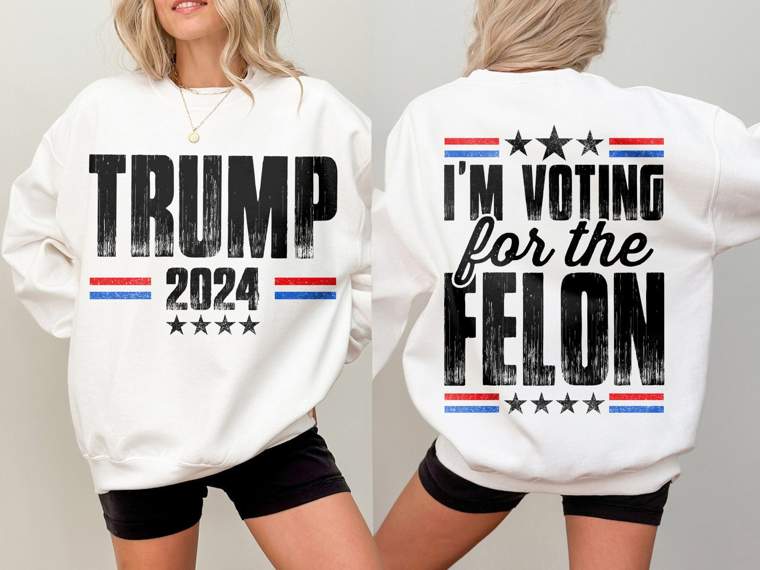 Trump 2024 I'm Voting For The Felon Stand With Trump Make America Great Again MAGA Shirt image 0
