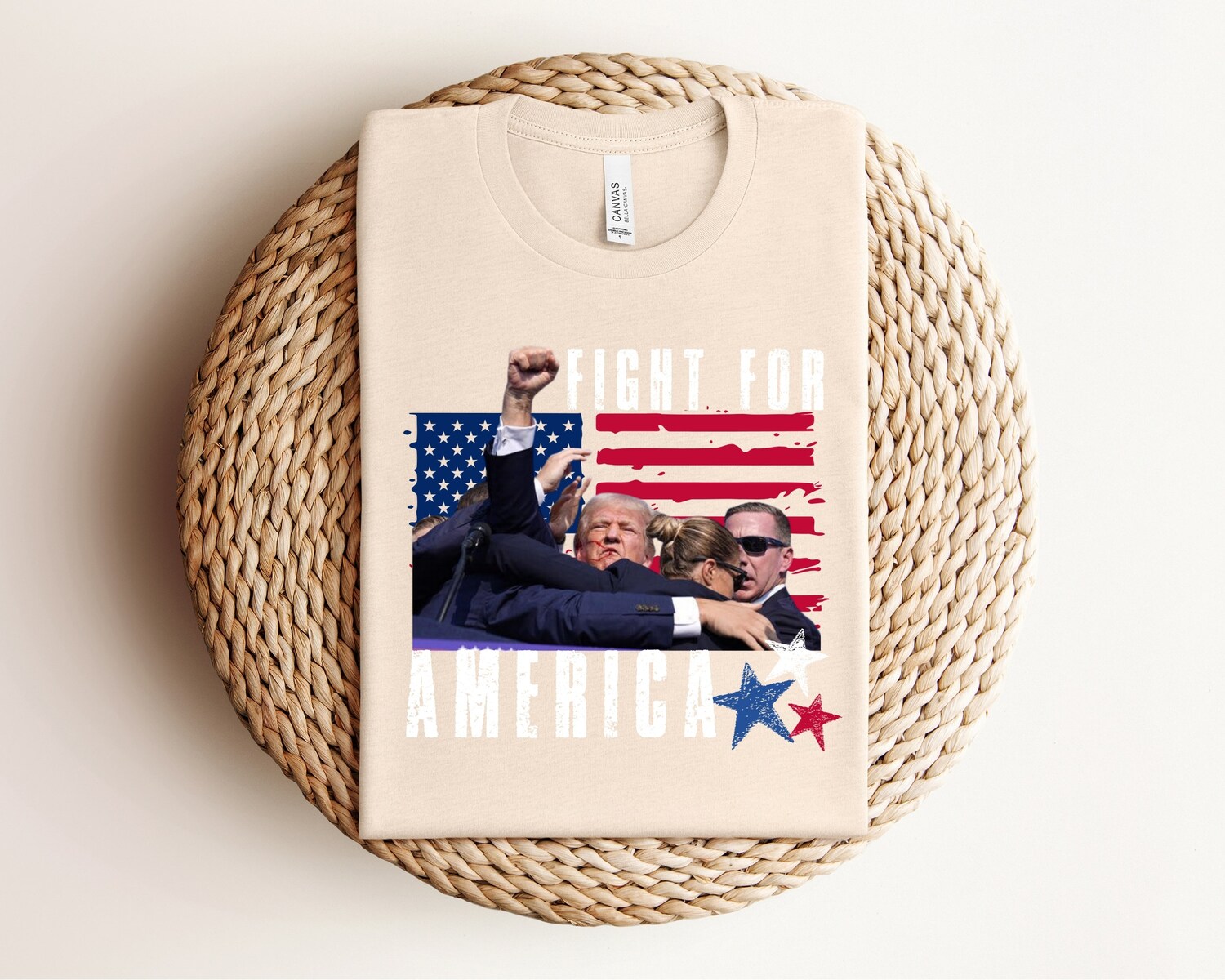 Trump 2024 Shirt Fight for America Shirt Trump Bulletproof Donald Trump American Flag image 1