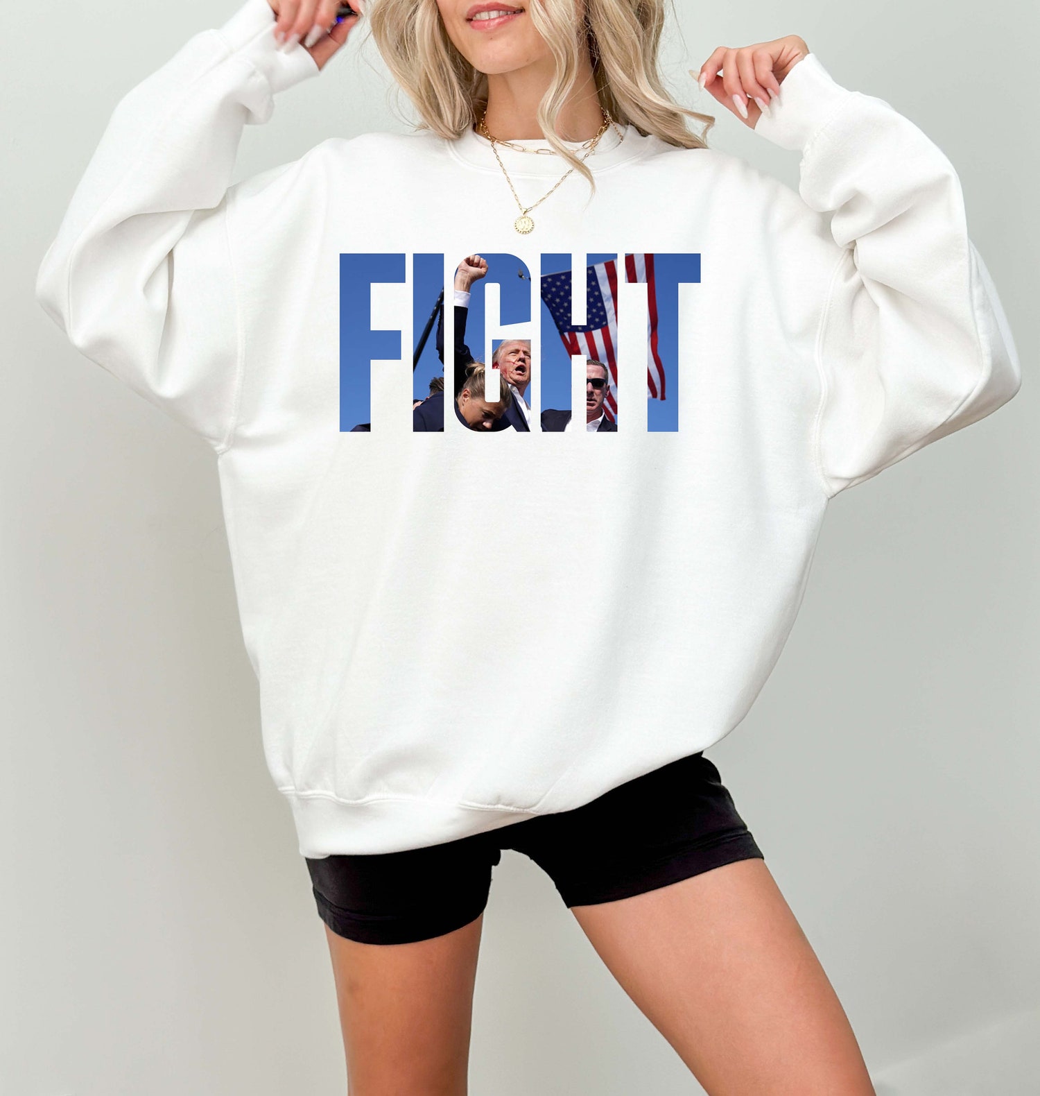 Trump Fist Pump Fight Shirt Trump Rally 2024 Supporter Shirt image 0