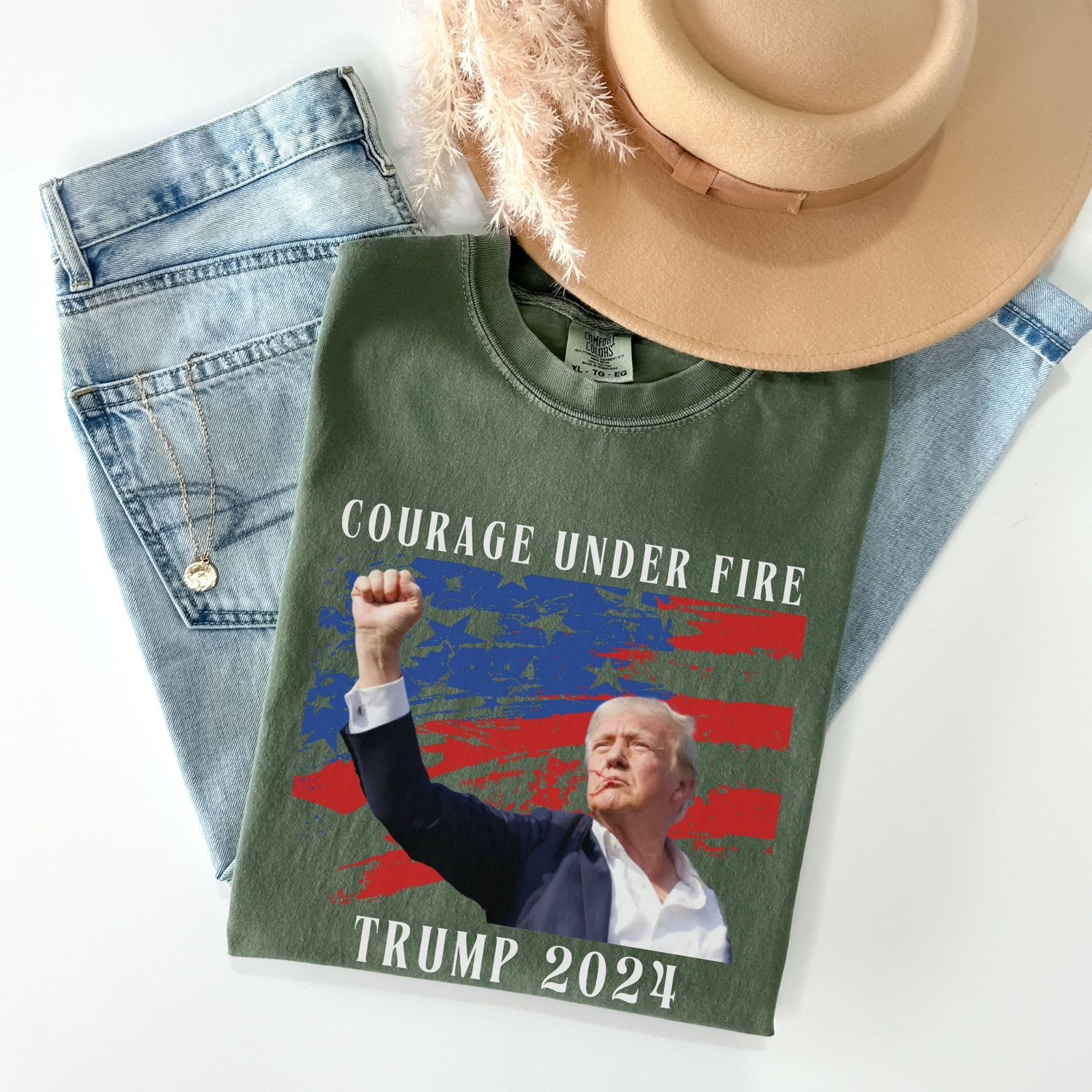 Trump 2024 Comfort Color T-Shirt Donald Trump Mugshot MAGA Republican Men's Tee image 3