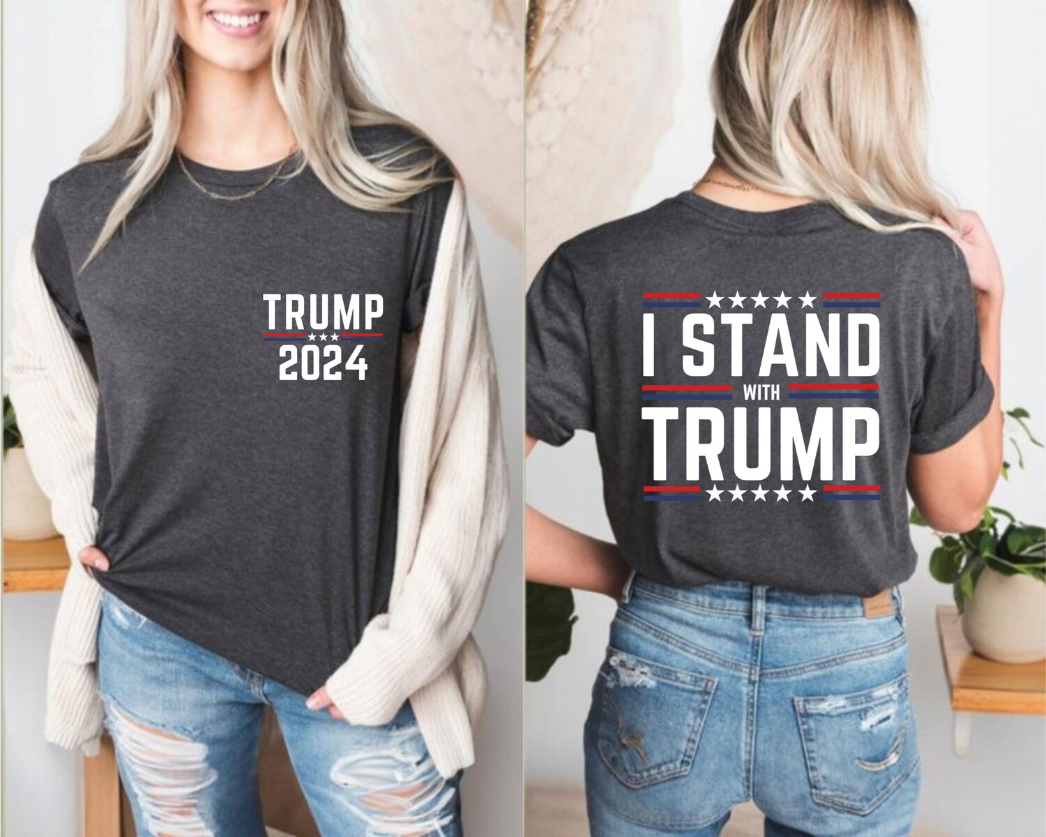 Trump 2024 Stand With Trump Shirt MAGA Support President Election Trump Lovers Republicans Shirt image 4