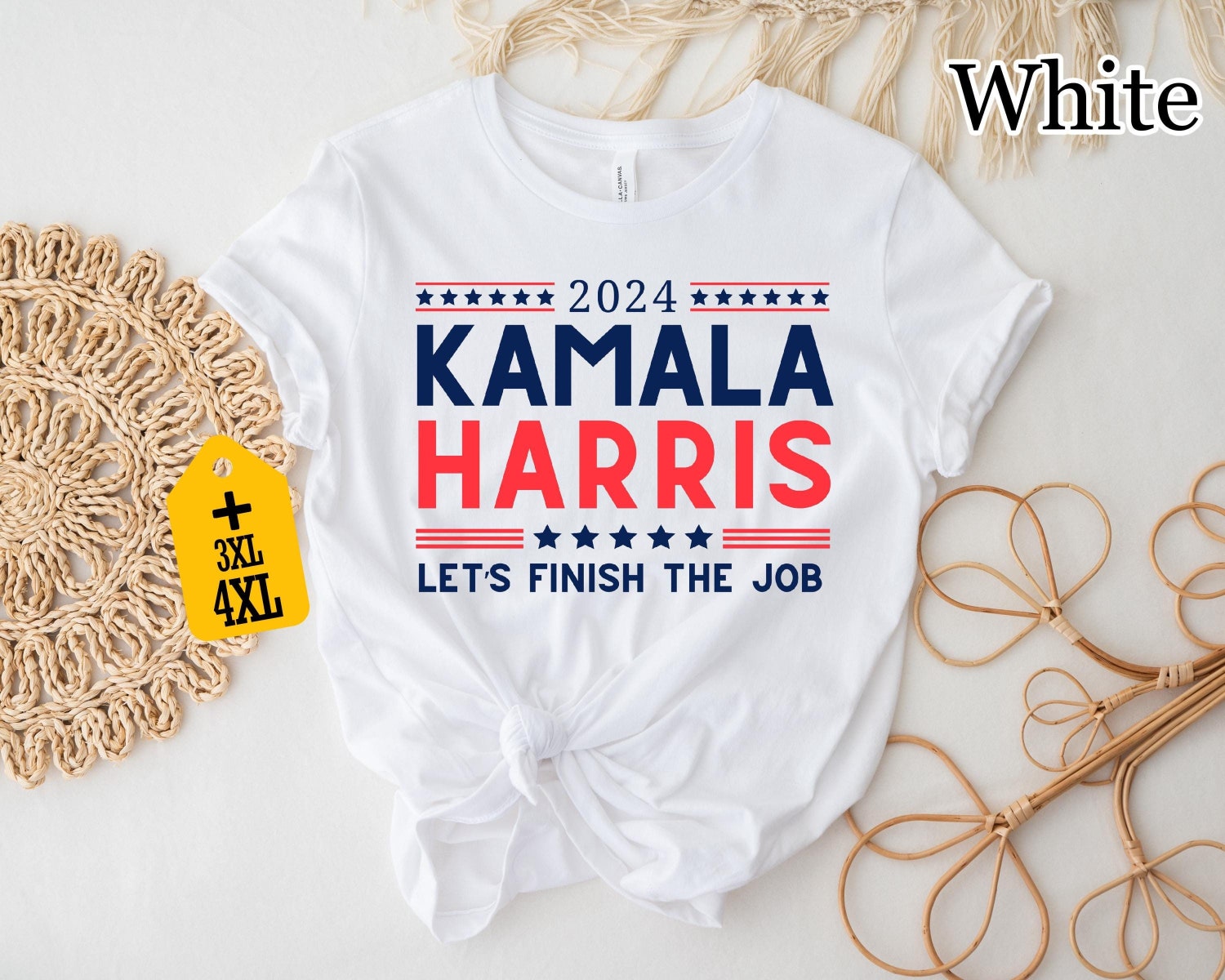 2024 Kamala Harris Let's Finish The Job Shirt President Campaign Rally Tee image 1