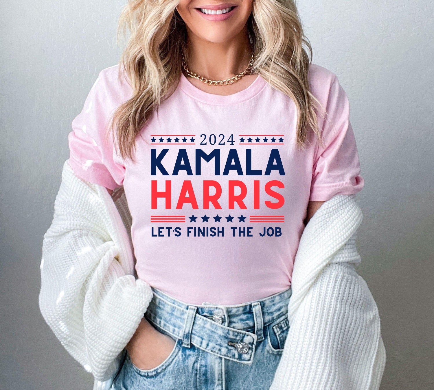 2024 Kamala Harris Let's Finish The Job Shirt President Campaign Rally Tee image 4