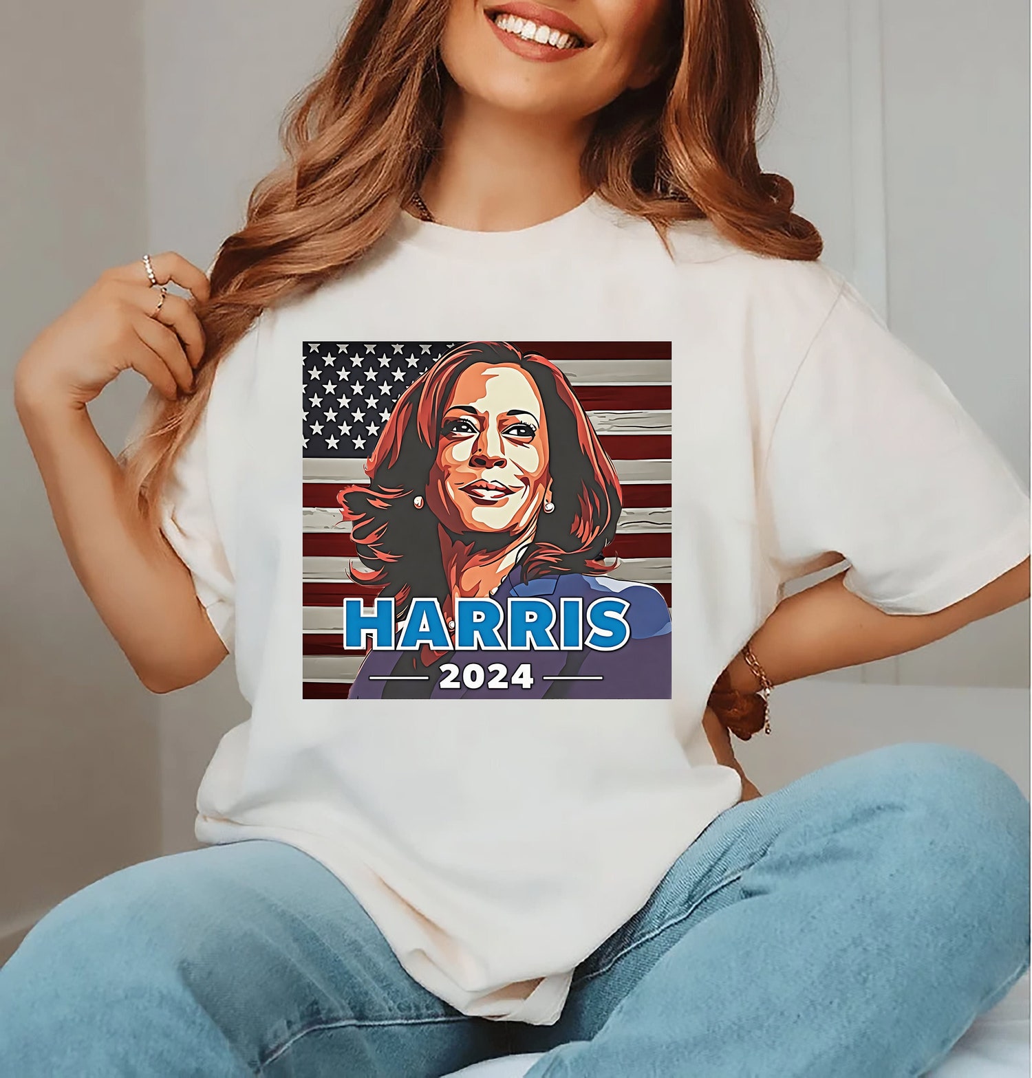 Kamala Harris 2024 Shirt Madam President Tee Presidential Election 2024 Democratic Gift image 1