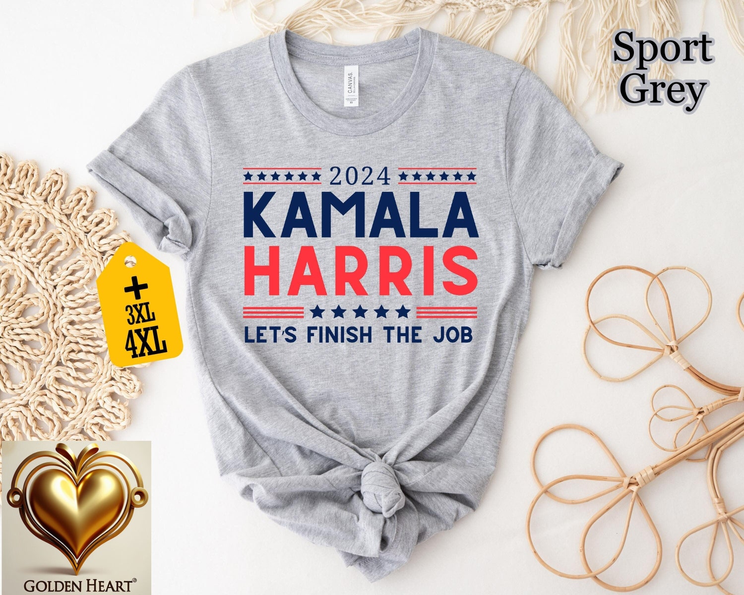 2024 Kamala Harris Let's Finish The Job Shirt President Campaign Rally Tee image 0