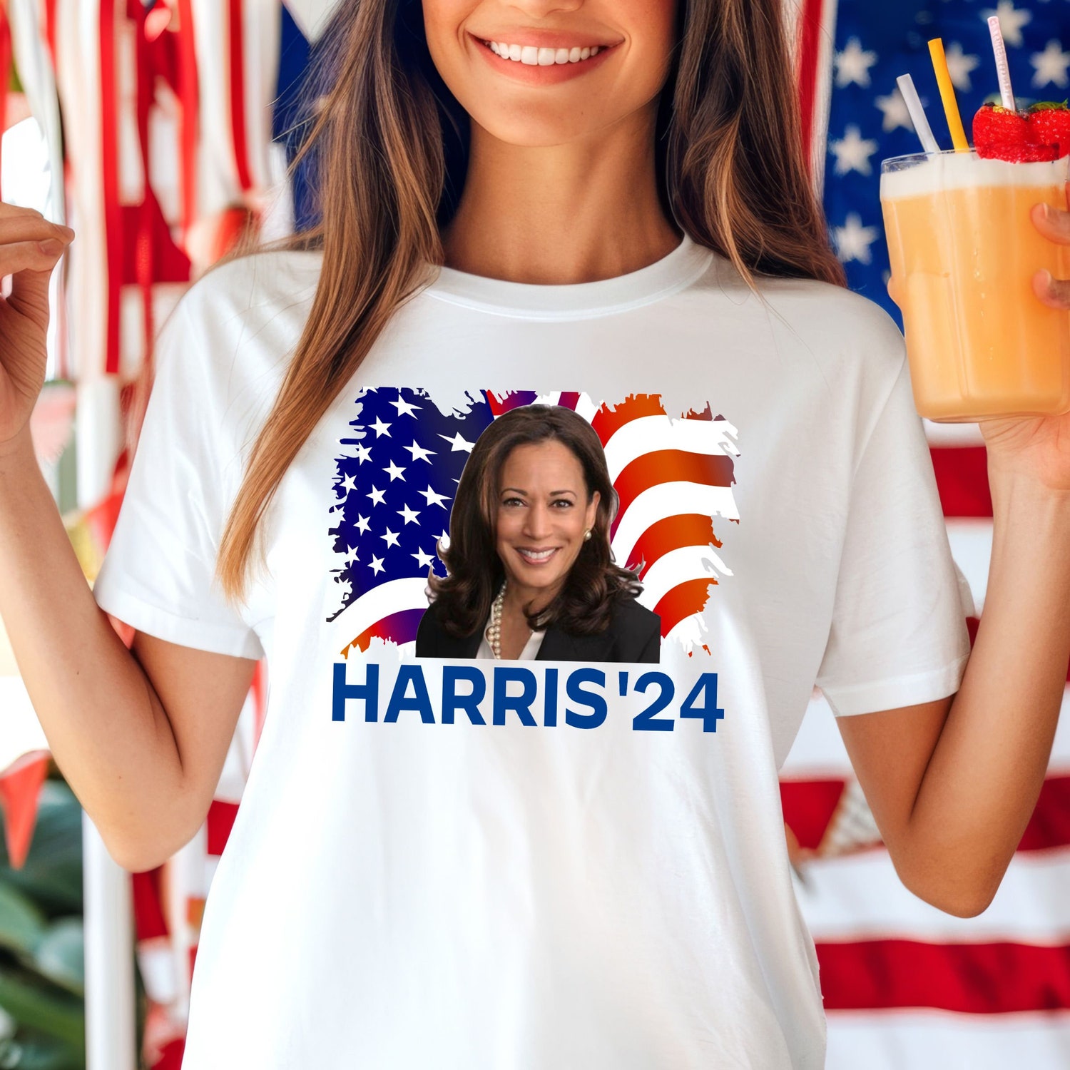 Kamala Harris 2024 Shirt Madam President Tee Presidential Election Rally Shirt Gift image 1