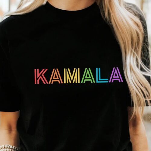 Kamala Harris 2024 Election Shirt Reproductive Rights Rainbow Letters Vote Kamala Tshirt image 0