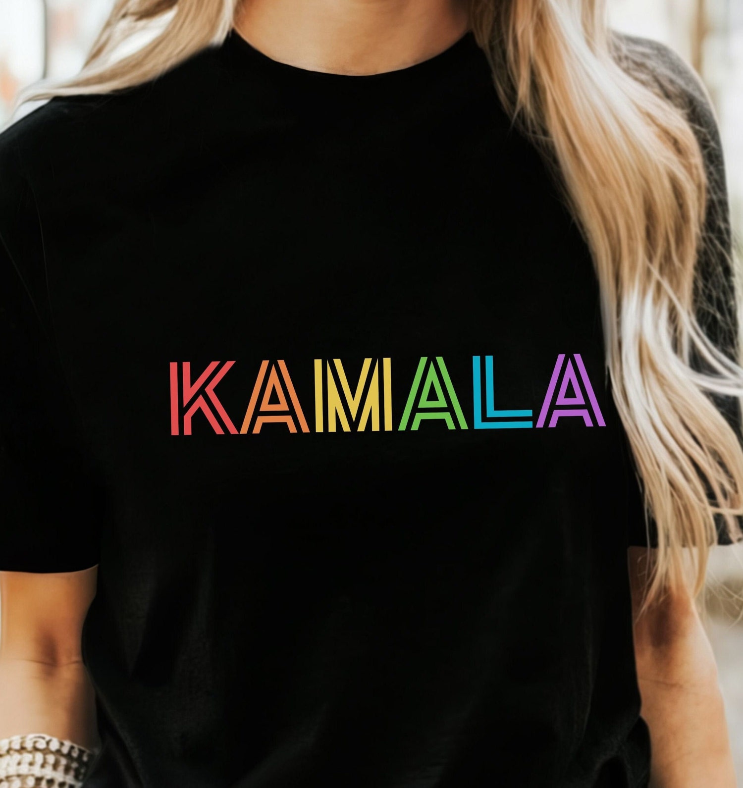 Kamala Harris 2024 Election Shirt Reproductive Rights Rainbow Letters Vote Kamala Tshirt image 0