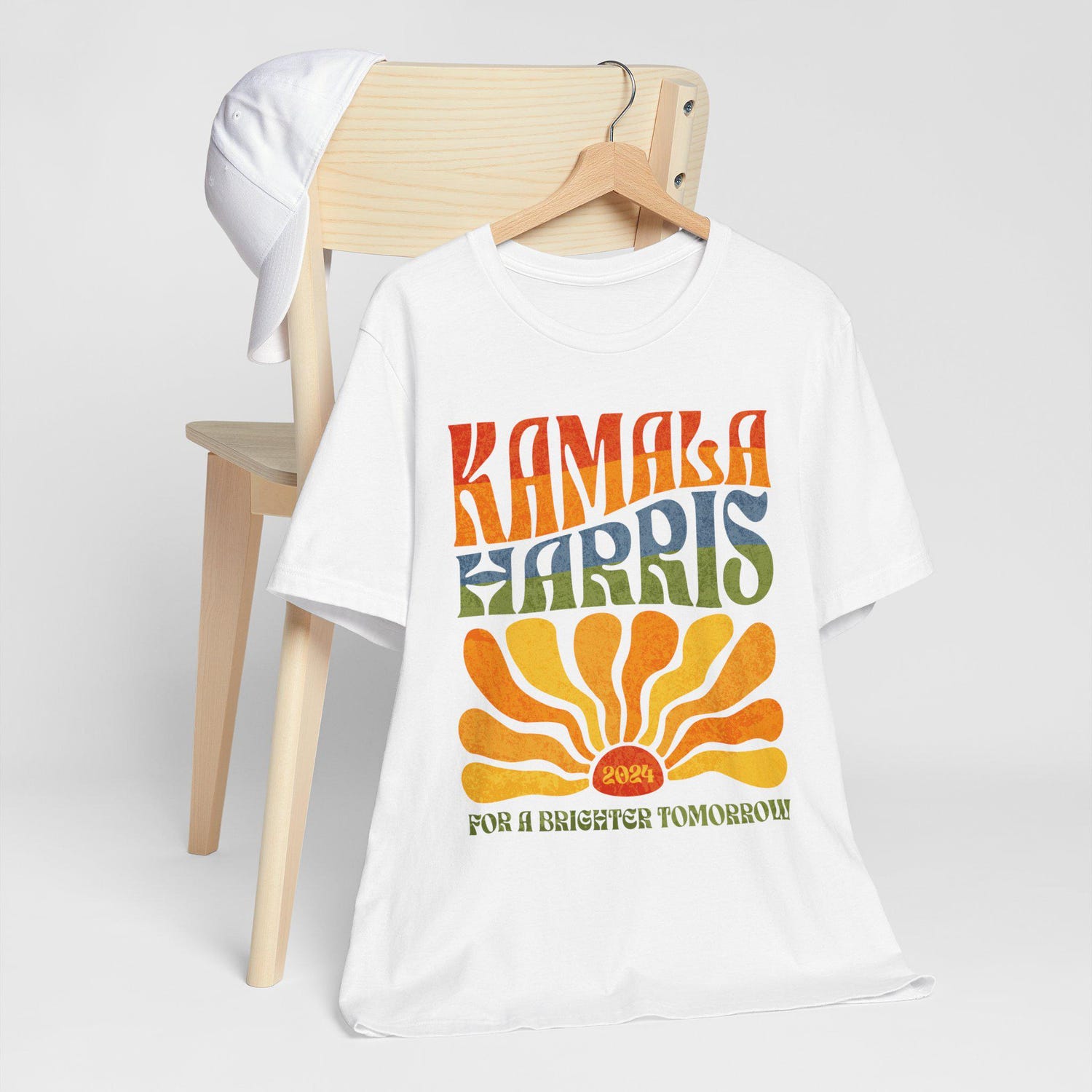 Kamala Harris 2024 Shirt Boho Aesthetic Retro Tee LGBTQIA Rainbow Vote Democrat Election Shirt image 3