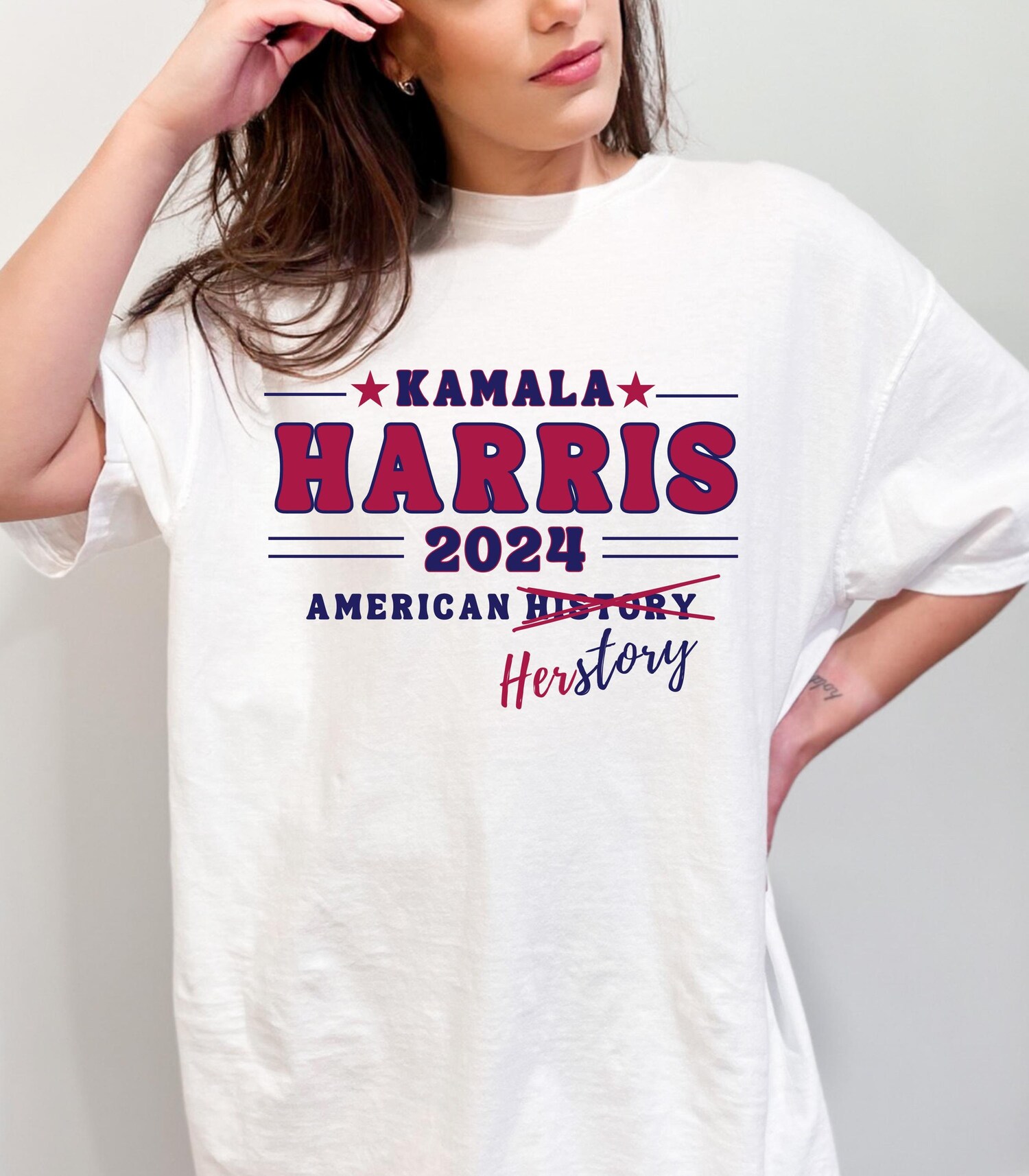Kamala Harris 2024 Political T-Shirt Democrat USA Presidential Election Vote Liberal Politics image 0