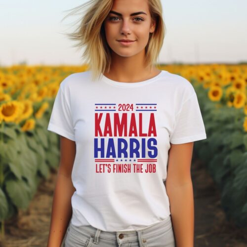 Kamala Harris 2024 Let's Finish The Job Shirt President Election Democratic Party Shirt image 0