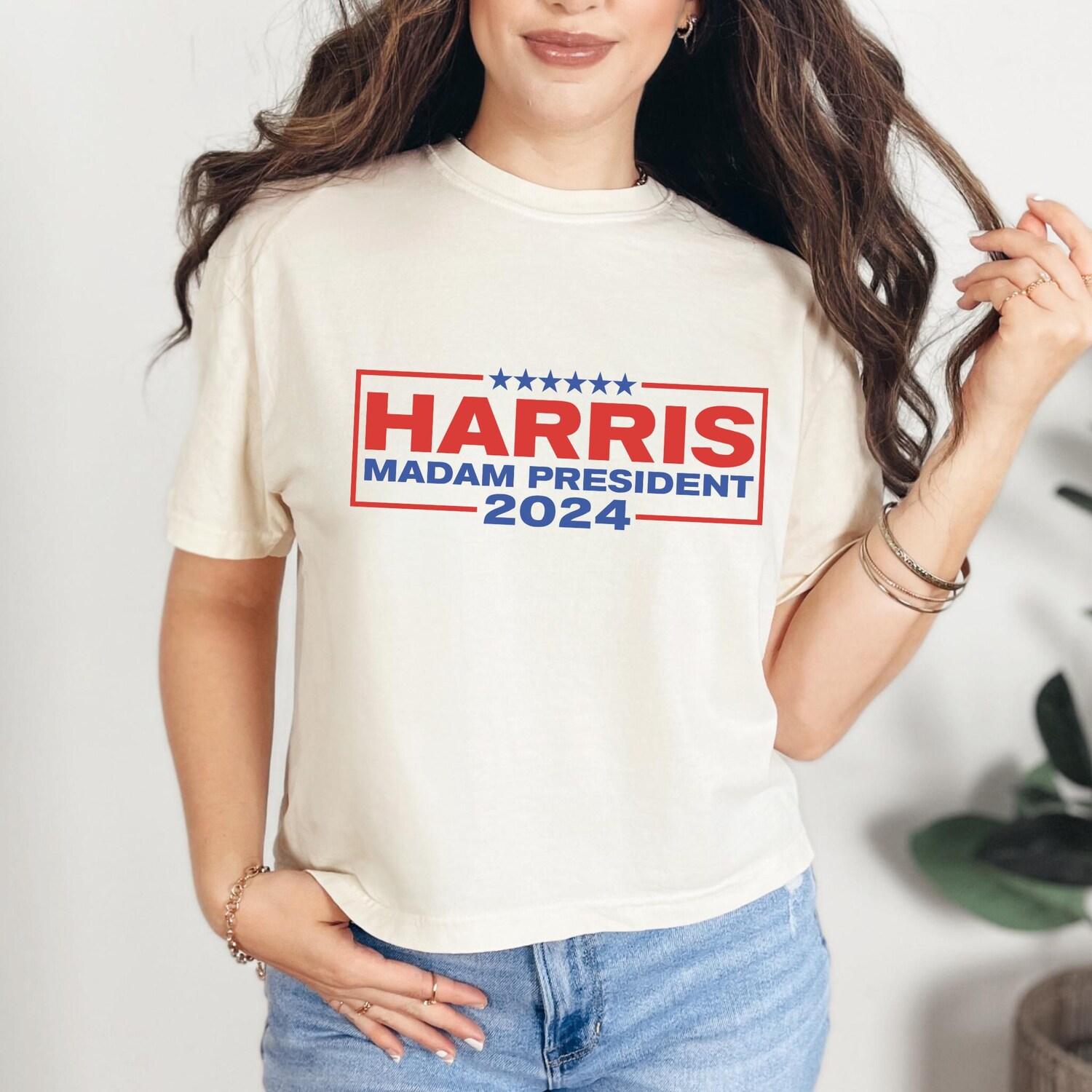 Kamala Harris 2024 Crop Tee Graphic Shirt Madam President Top image 6