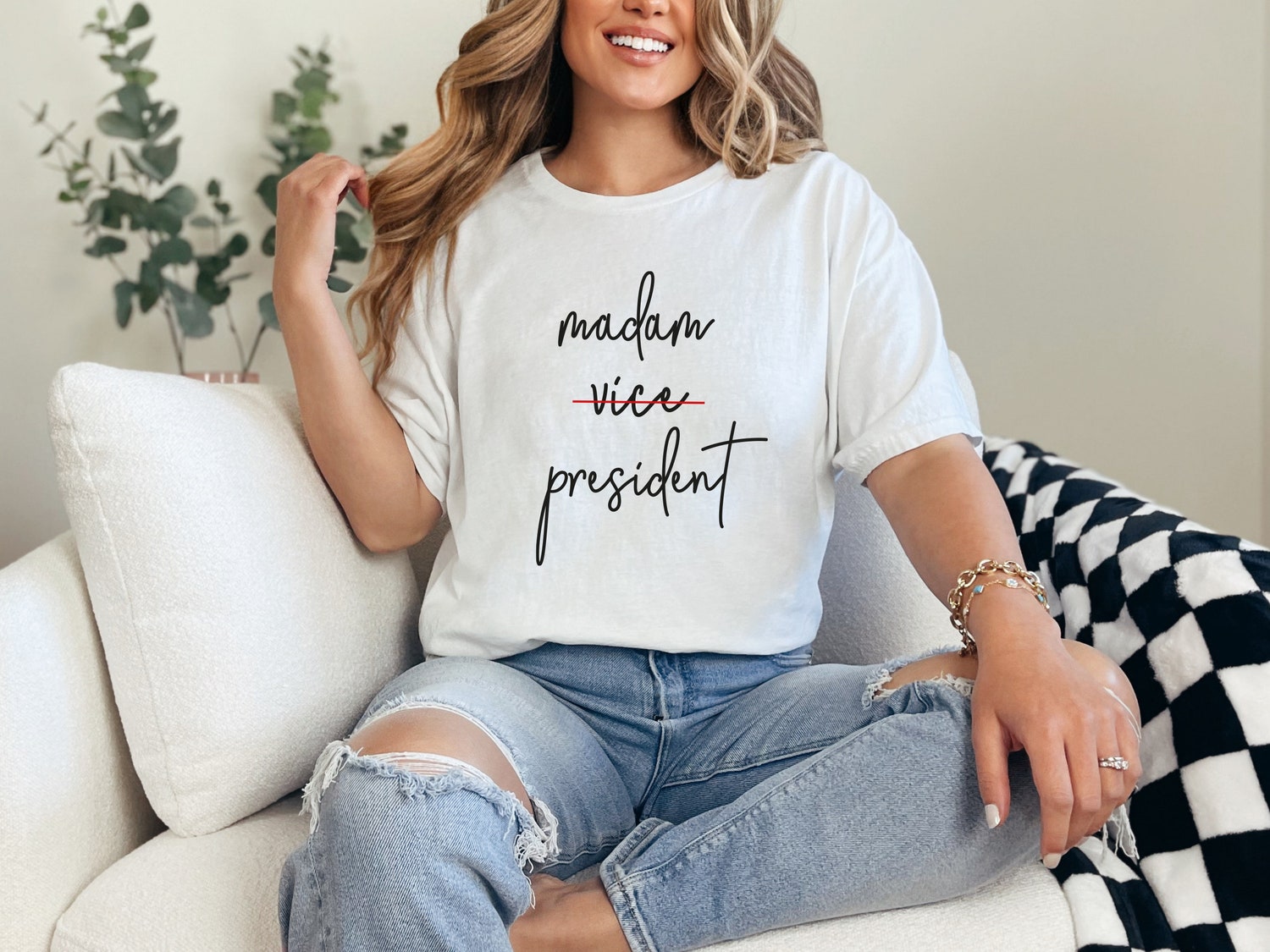 Kamala Harris 2024 Election T-Shirt Madam President Democrat Rally Tee image 3