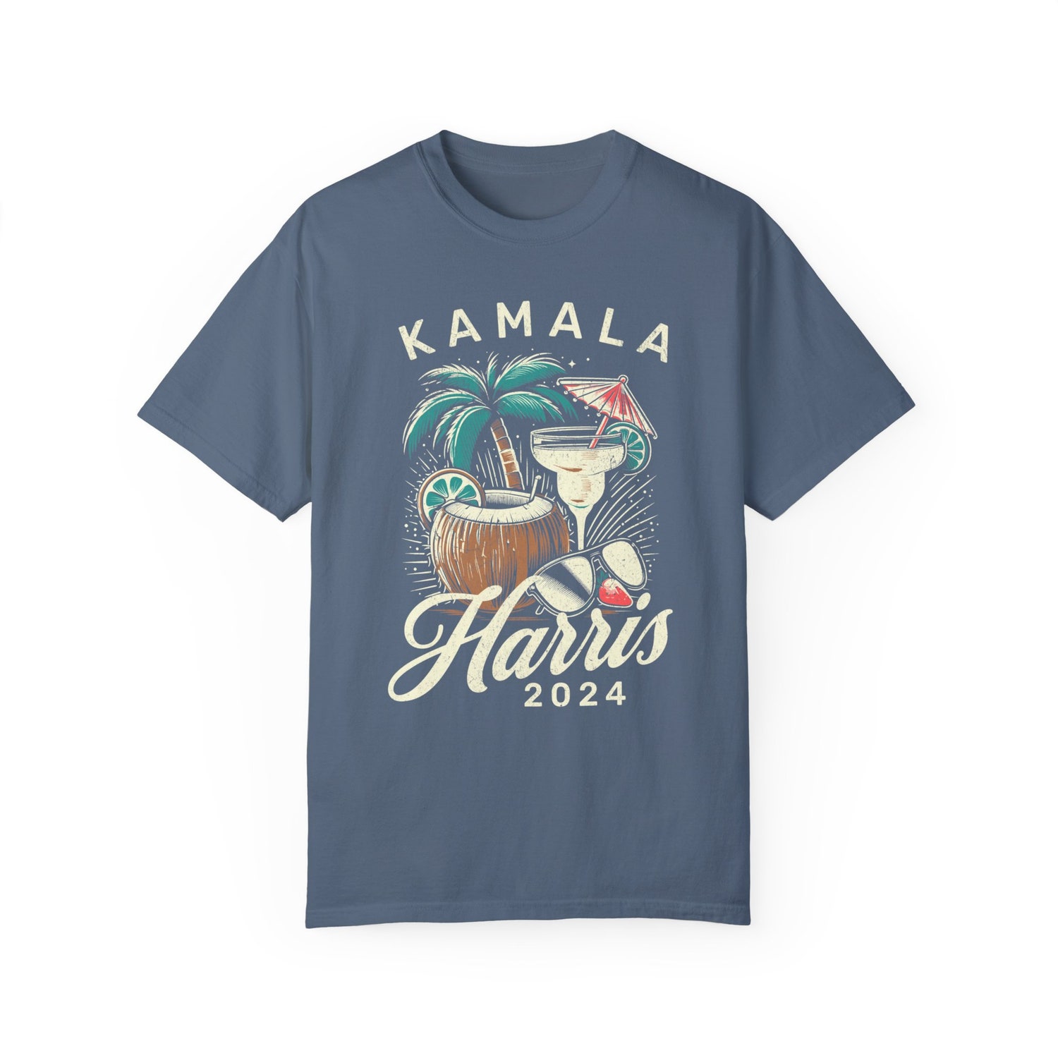 Kamala Harris 2024 Coconut Tree Shirt Vote Blue Democrat Election T-Shirt Madam President Tee image 4