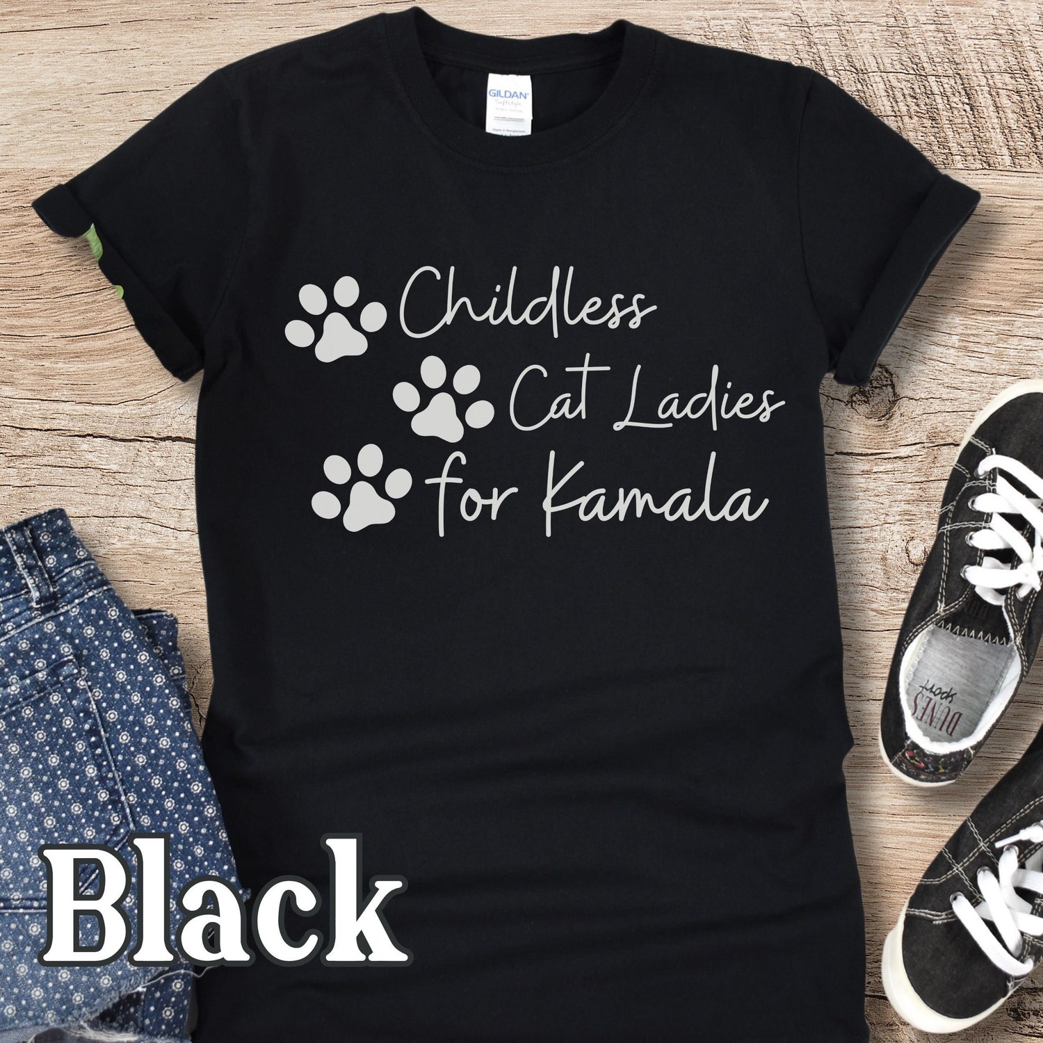 Kamala Harris Shirt for Cat Lovers Pro Kamala 2024 Women's Rights Activist Tee image 1