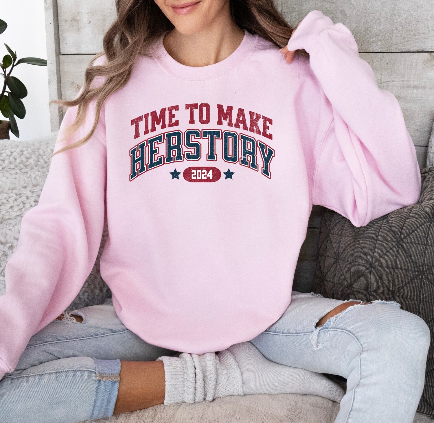 Kamala Harris 2024 Shirts Time To Make Herstory Madam President Rally Sweatshirts image 1