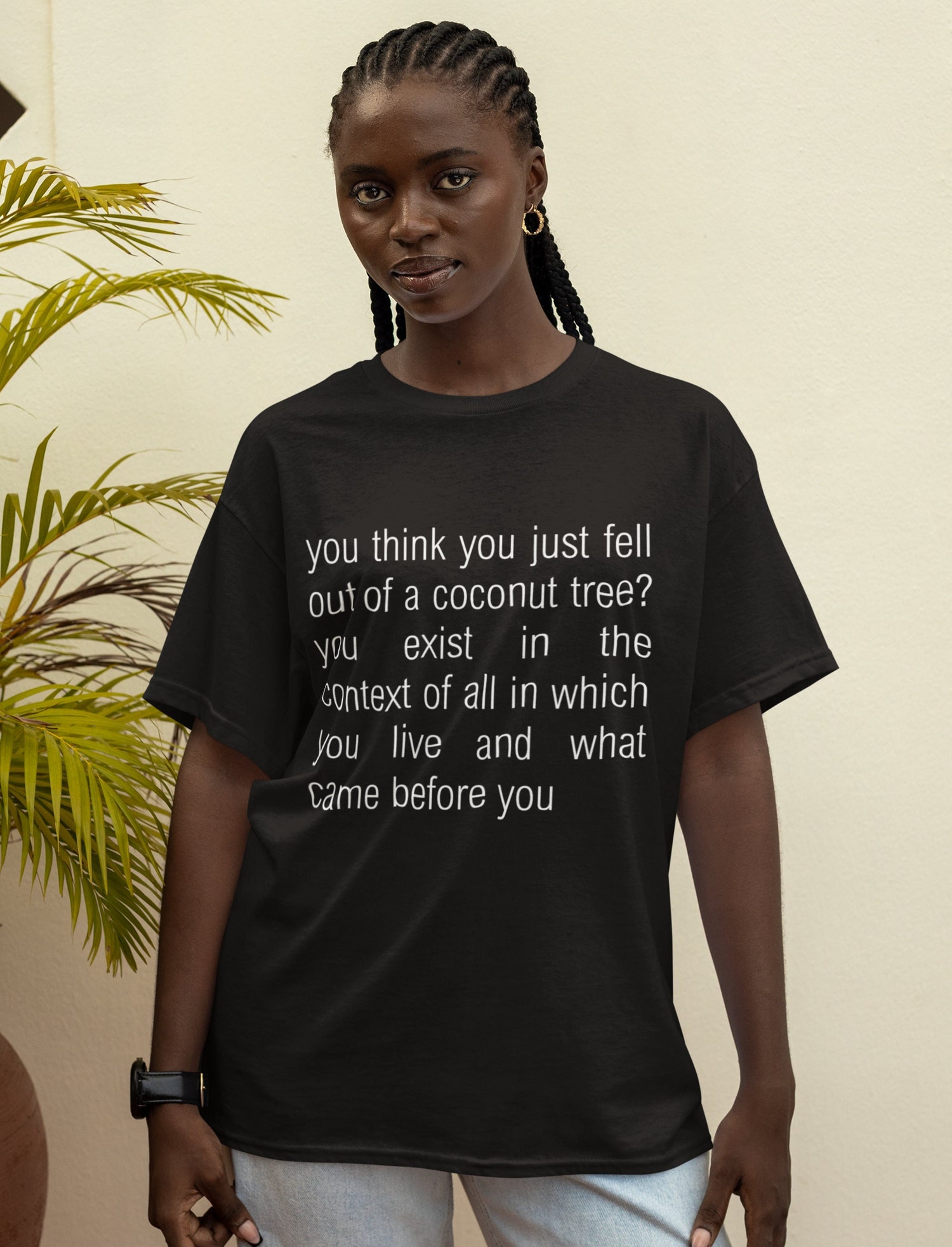 Kamala Harris 2024 Quote T-Shirt You Think You Just Fell Out of A Coconut Tree Tee image 3