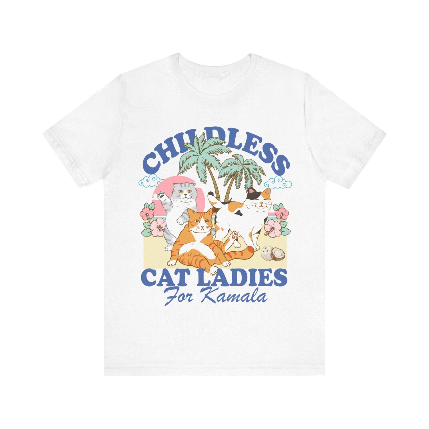 Kamala Harris Childless Cat Lady Shirt | Vote Blue Suffragette Social Democrat Tee image 3