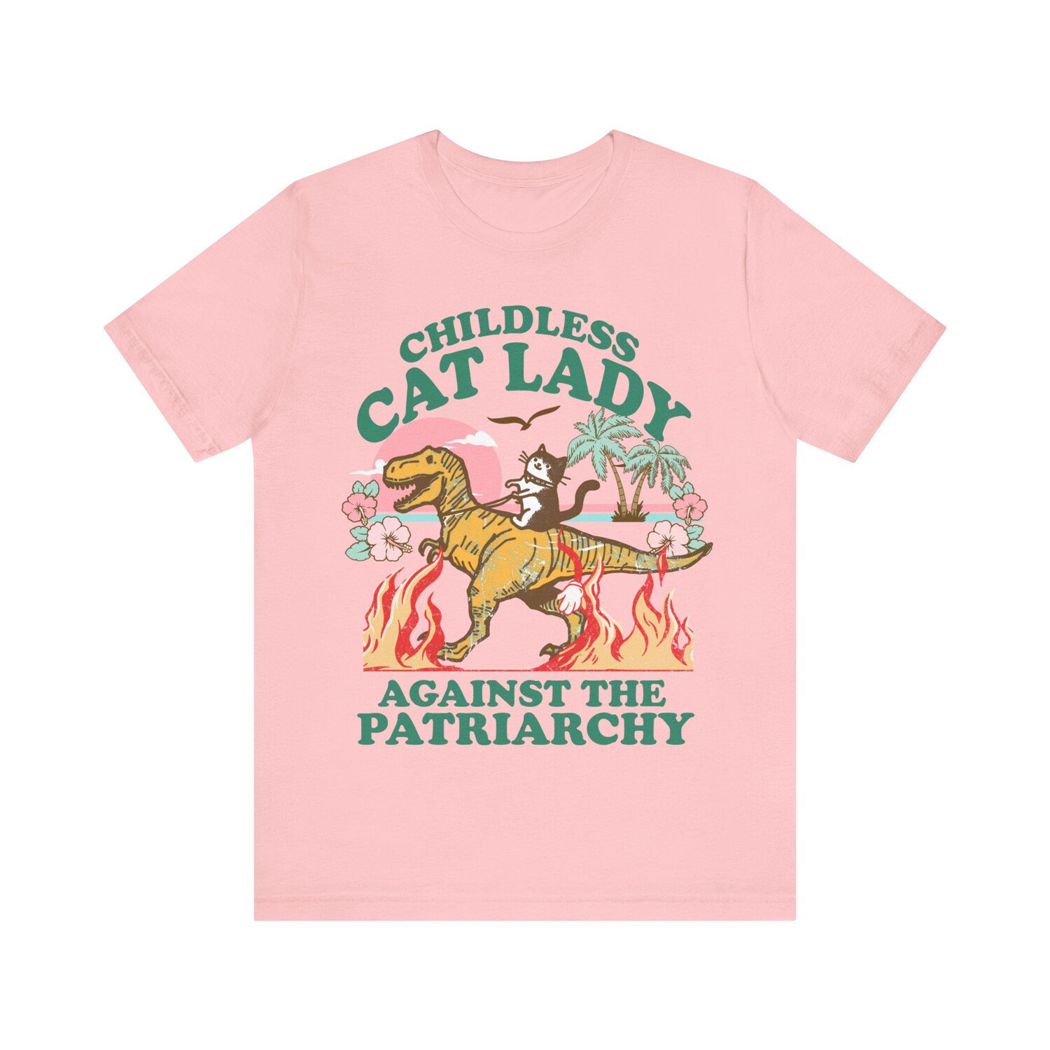 Childless Cat Lady Against Patriarchy Anti-Fascist Social Democrat Feminist Shirt image 6