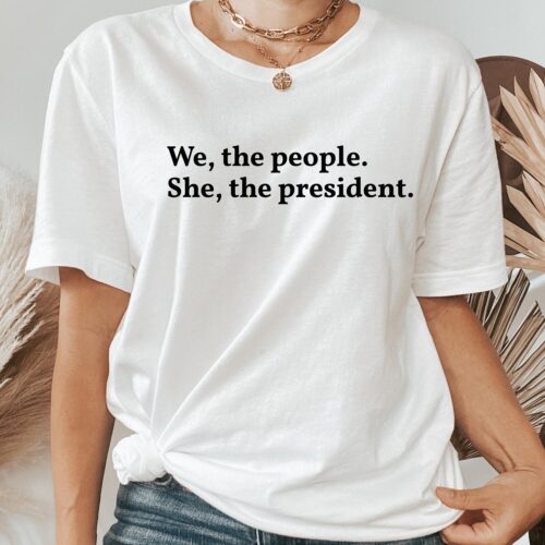 Kamala Harris 2024 President Shirt Vote Blue Democrat Merch Liberal Feminist T-Shirt image 0