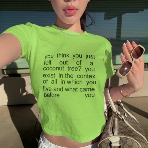 Kamala Harris Coconut Tree Meme Shirt Social Democrat Tee Funny Political Brat Baby Tee image 0