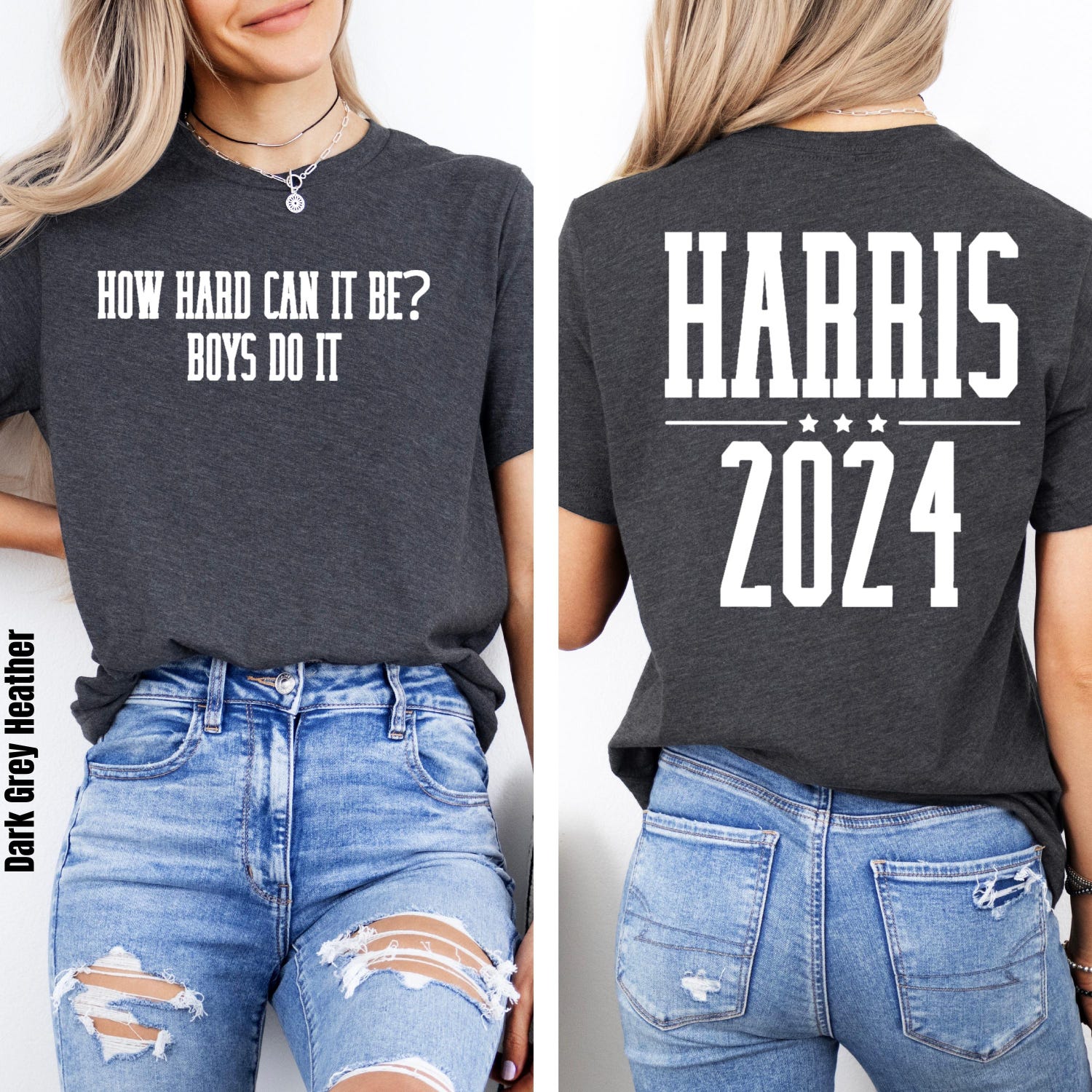 Kamala Harris 2024 Election Shirt Feminist Vote Blue Tee Boys Do It Shirt Political Apparel image 2