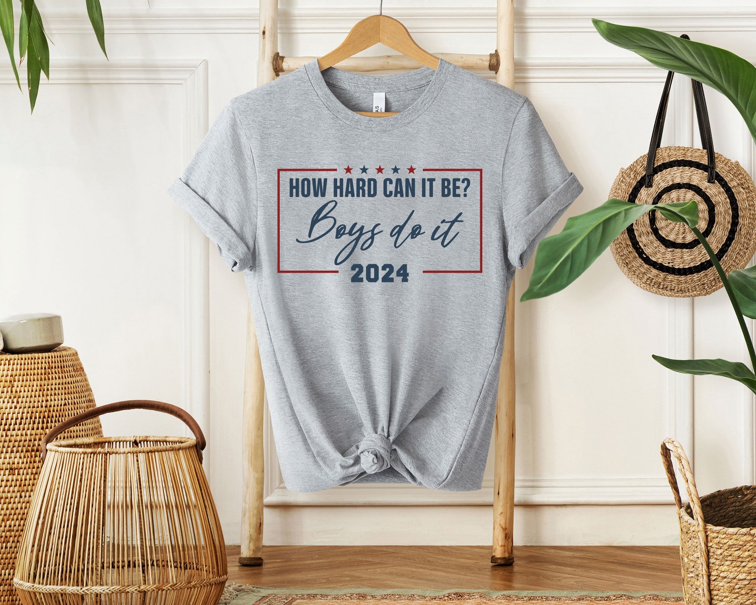 Kamala Harris 2024 Shirt How Hard Can It Be Boys Do It Feminist Vote for Women Tee image 1