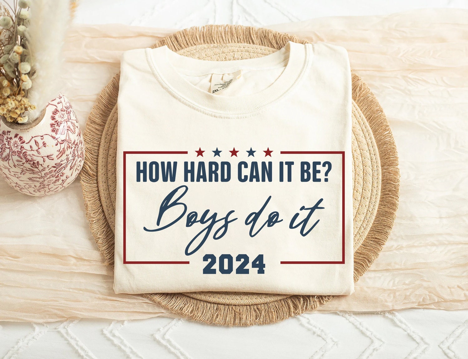 Kamala Harris 2024 Shirt How Hard Can It Be Boys Do It Feminist Vote for Women Tee image 0