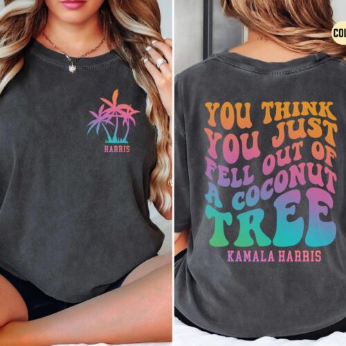 Kamala Harris Coconut Tree Meme Shirt Funny Harris 2024 Political Humor Tee image 0