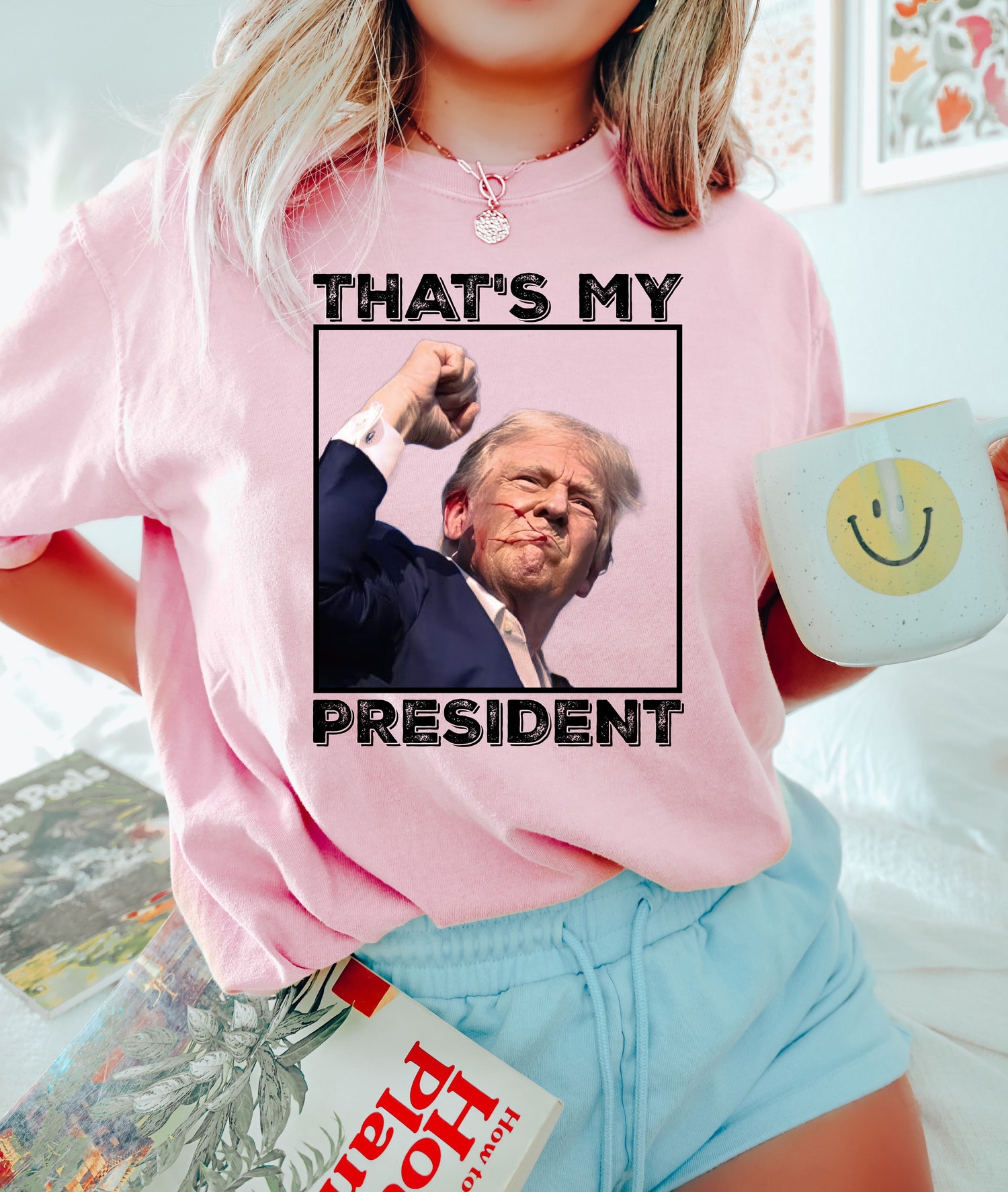 Trump Assassination Attempt Shirt That's My President One Nation Under God Trump Bloody Ear Shirt image 2