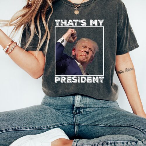 Trump Assassination Attempt Shirt That's My President One Nation Under God Trump Bloody Ear Shirt image 0