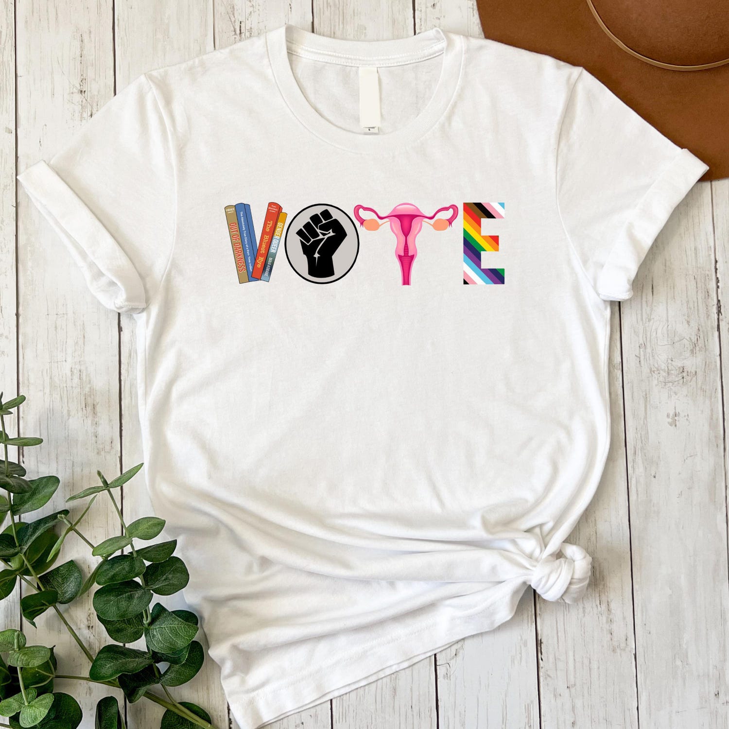 Vote Shirt Banned Books Reproductive Rights Tee BLM Political Pro Roe V Wade LGBTQ image 1