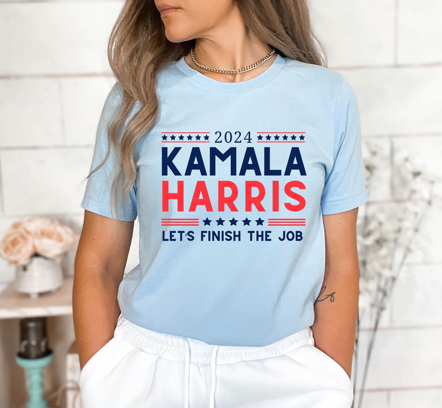 2024 Kamala Harris Let's Finish The Job Shirt President Campaign Rally Tee image 3