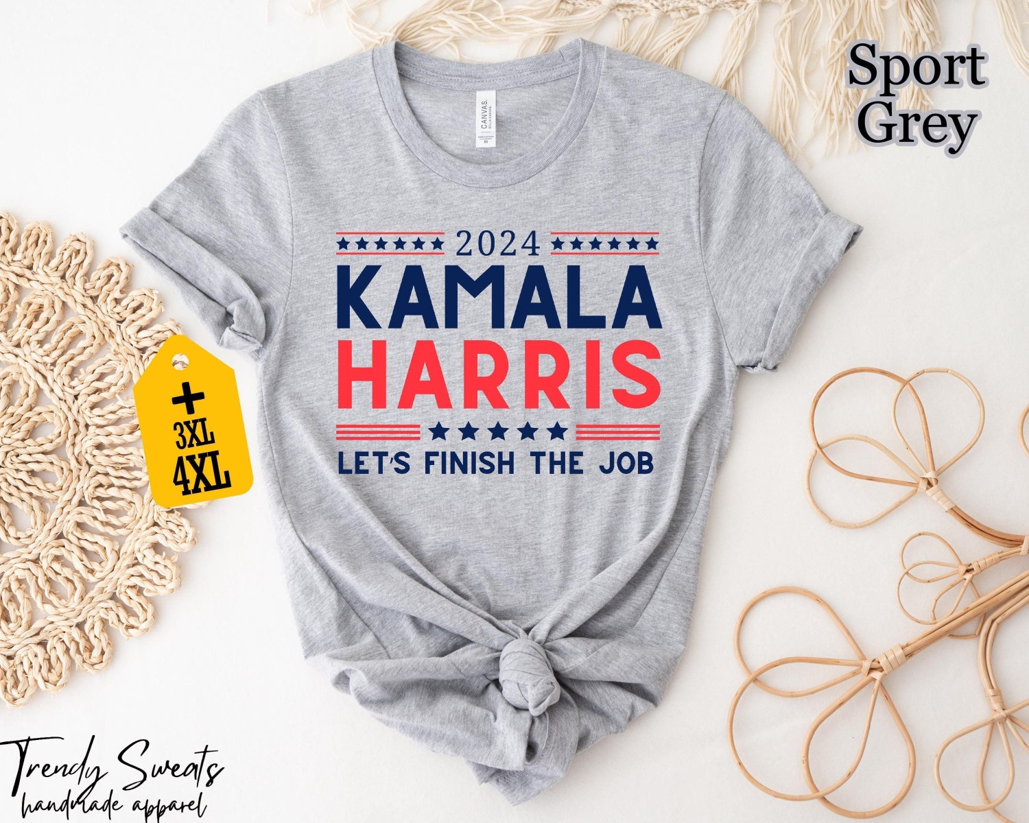 2024 Kamala Harris Let's Finish The Job T-Shirt President Kamala Harris 2024 Madam President Tee image 3