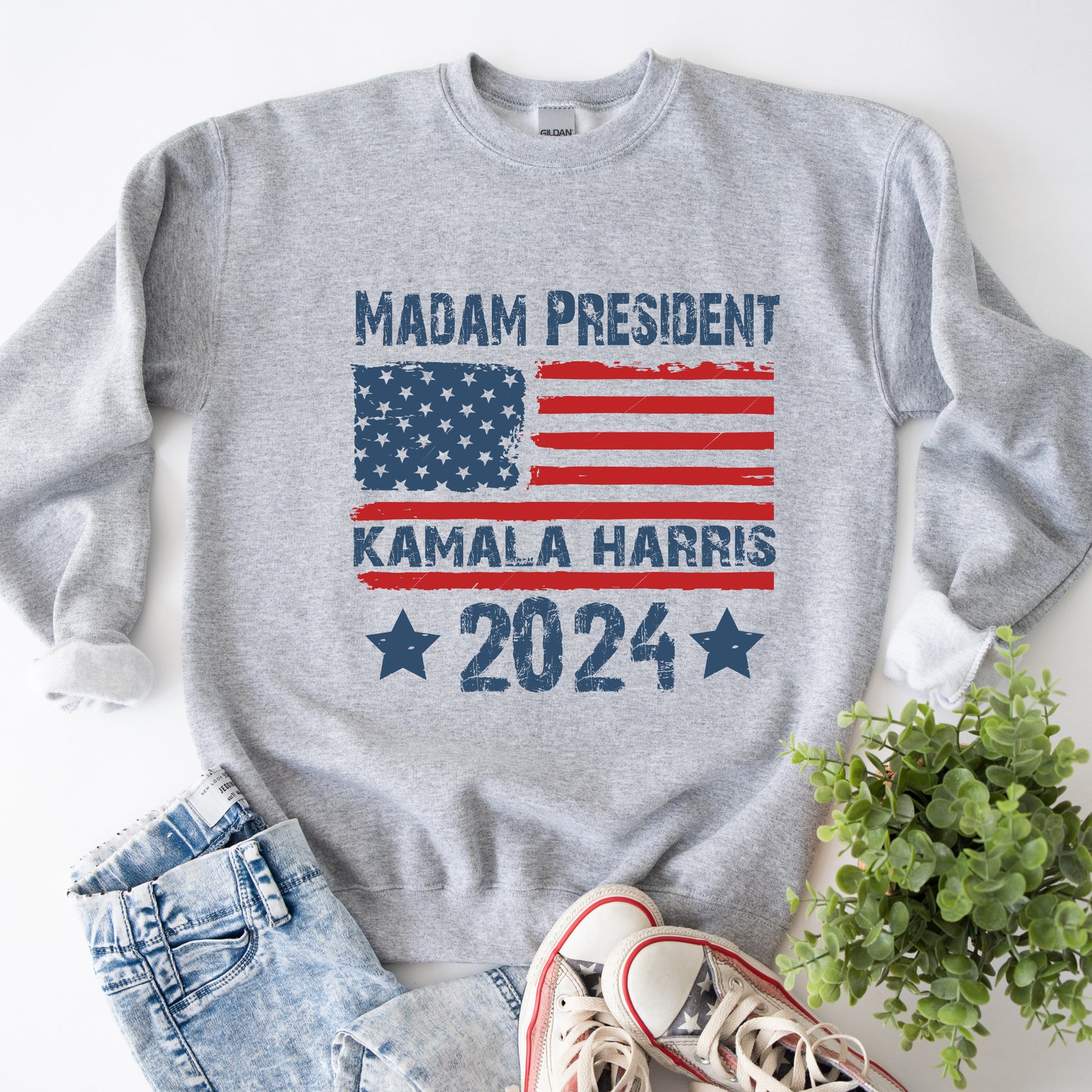 Kamala Harris 2024 Sweatshirt Retro Sweater Presidential Election Women's Power image 1