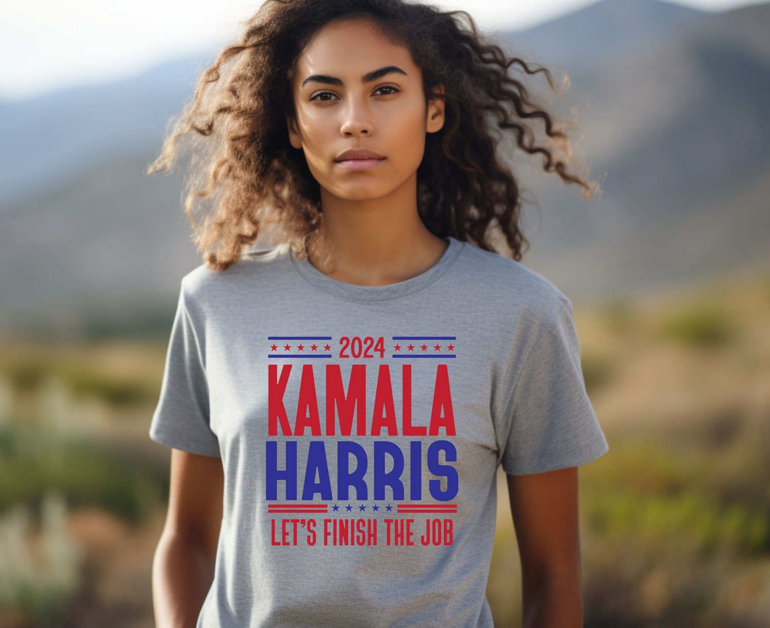 Kamala Harris 2024 Let's Finish The Job Shirt President Election Democratic Party Shirt image 1